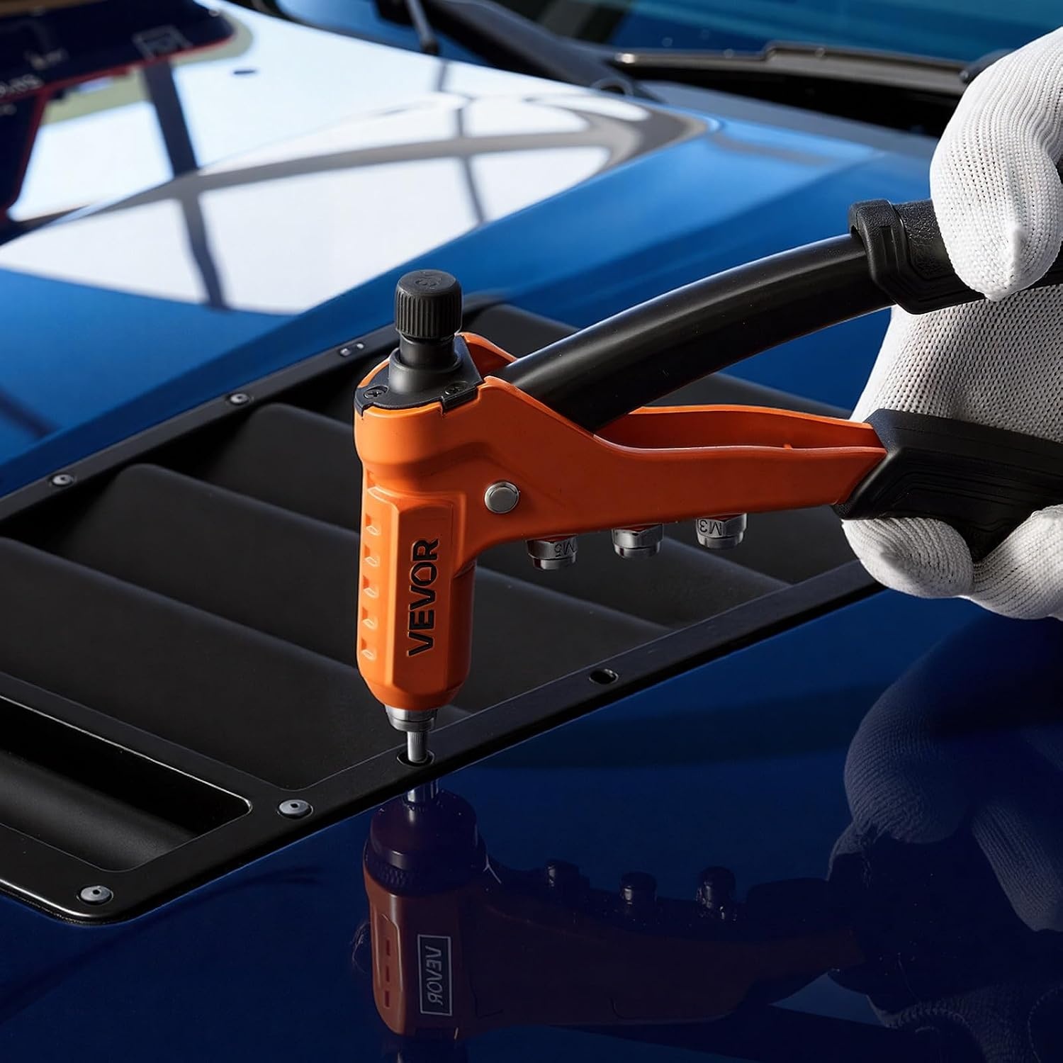 image:imageVEVOR Rivet Nut Tool 16 inch Rivnut Tool Kit with 13PCS Metric and SAE Mandrels 186PCS Rivet Nuts Semiauto Retraction M3 M4 M5 M6 M8 M10 M12 1420 51618 3816 1213 832 1024RIVET NUT TOOL