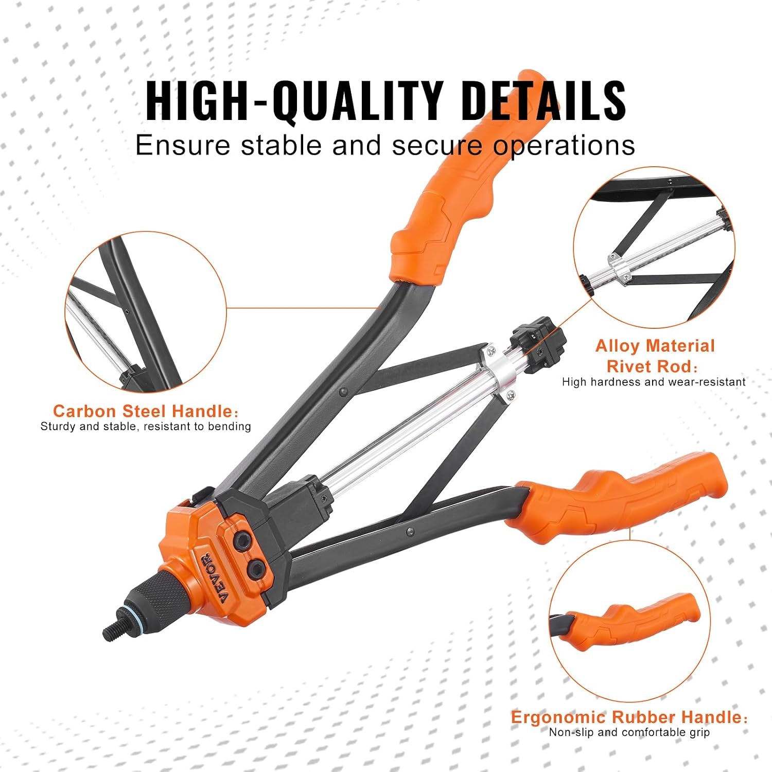 image:imageVEVOR Rivet Nut Tool 16 inch Rivnut Tool Kit with 13PCS Metric and SAE Mandrels 186PCS Rivet Nuts Semiauto Retraction M3 M4 M5 M6 M8 M10 M12 1420 51618 3816 1213 832 1024RIVET NUT TOOL