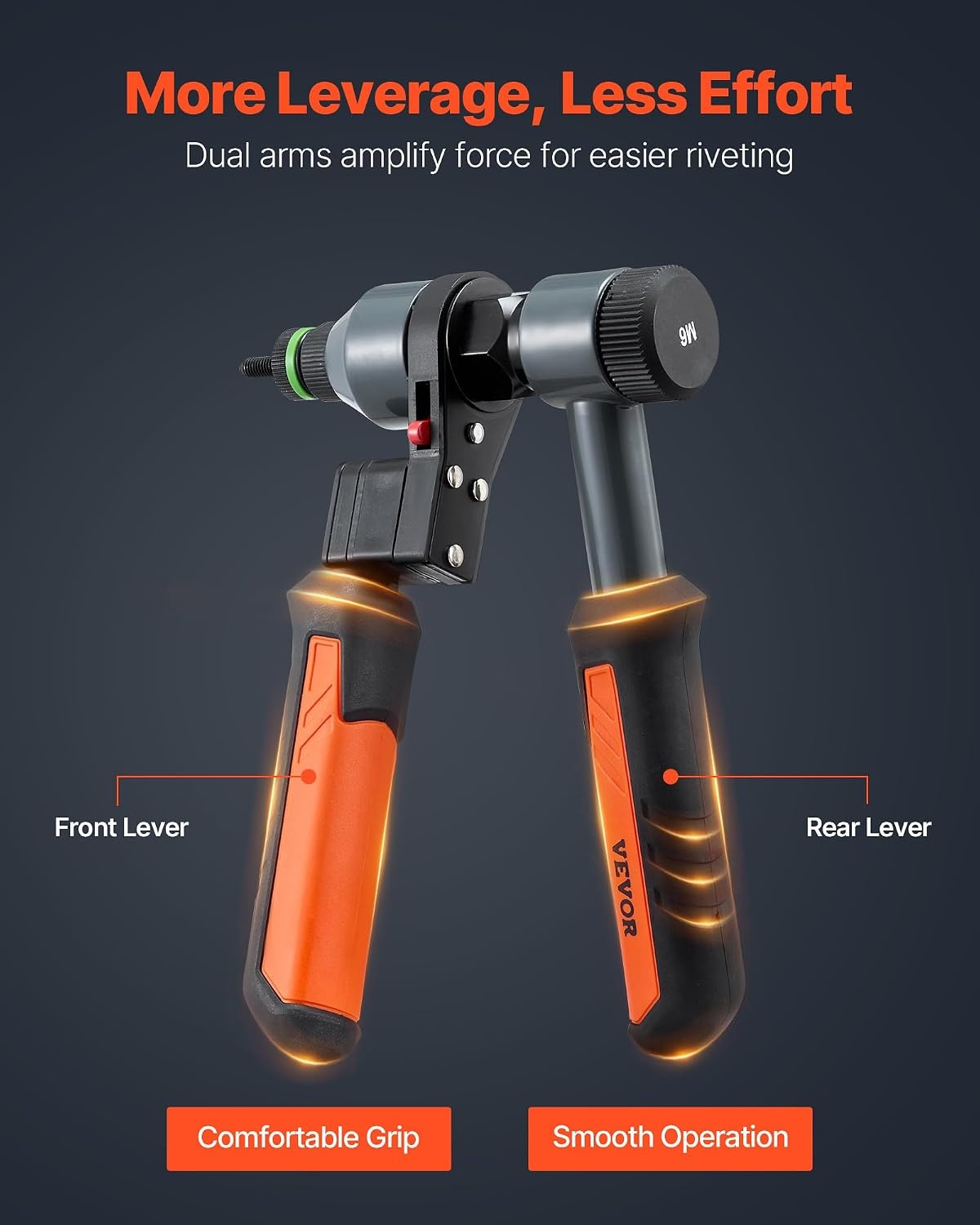 image:imageVEVOR Rivet Nut Tool 16 inch Rivnut Tool Kit with 13PCS Metric and SAE Mandrels 186PCS Rivet Nuts Semiauto Retraction M3 M4 M5 M6 M8 M10 M12 1420 51618 3816 1213 832 1024RIVET NUT TOOL