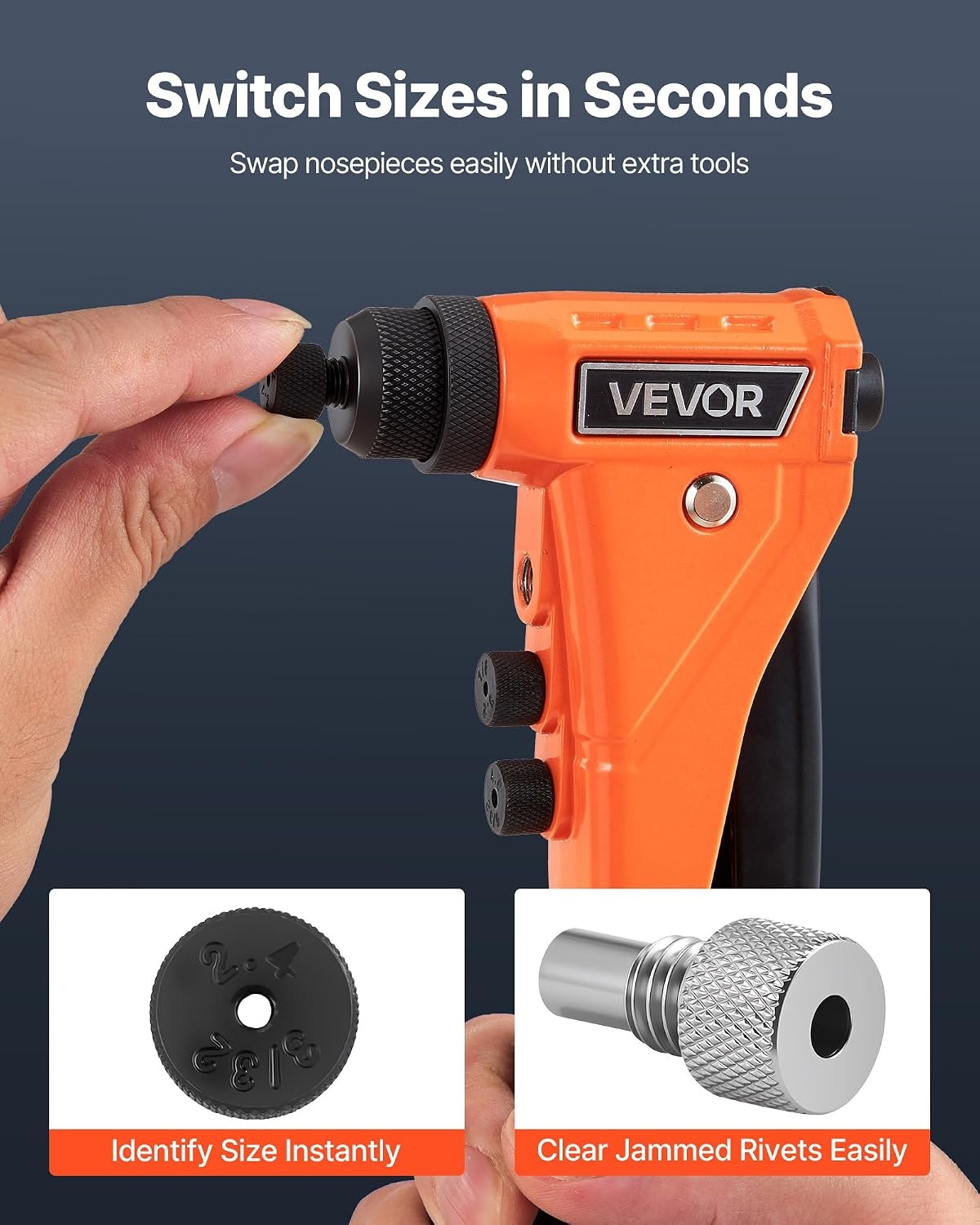 image:imageVEVOR Rivet Nut Tool 16 inch Rivnut Tool Kit with 13PCS Metric and SAE Mandrels 186PCS Rivet Nuts Semiauto Retraction M3 M4 M5 M6 M8 M10 M12 1420 51618 3816 1213 832 1024RIVET GUN