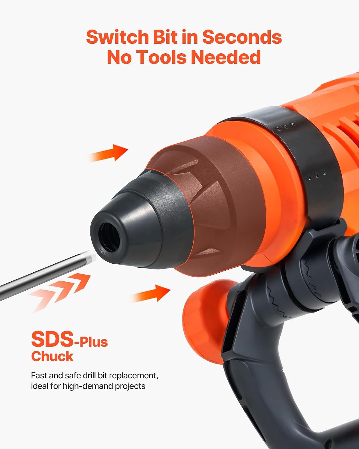 image:imageVEVOR Rotary Hammer Drill 1916 in SDSMax Cordless Heavy Duty 20V Battery Powered Rotary Hammer Including 2 Batteries Charger Drill Bit Pointed Chisel Carrying Case for Concrete Masonry134 1600W