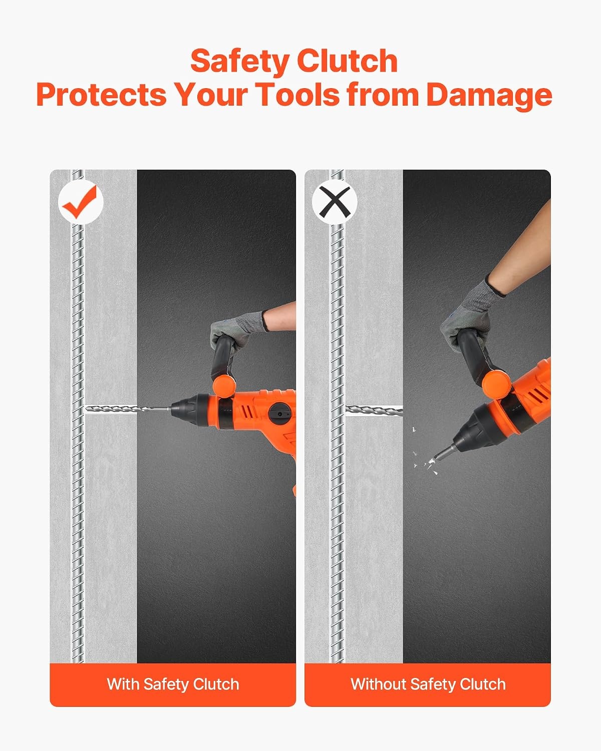 image:imageVEVOR Rotary Hammer Drill 1916 in SDSMax Cordless Heavy Duty 20V Battery Powered Rotary Hammer Including 2 Batteries Charger Drill Bit Pointed Chisel Carrying Case for Concrete Masonry134 1600W