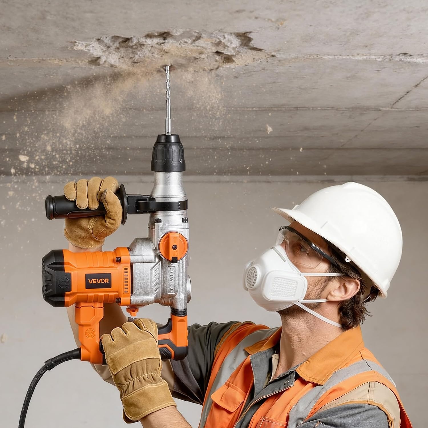 image:imageVEVOR Rotary Hammer Drill 1916 in SDSMax Cordless Heavy Duty 20V Battery Powered Rotary Hammer Including 2 Batteries Charger Drill Bit Pointed Chisel Carrying Case for Concrete Masonry118 1100W