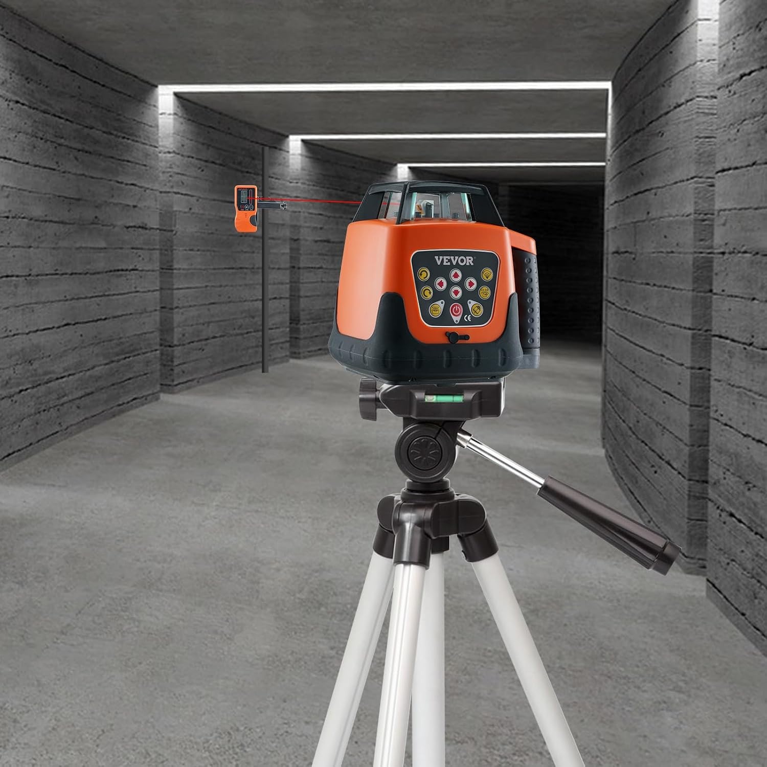 image:imageVEVOR Rotary Laser Level 1650ft360 Degree Self Leveling Red Cross Line Laser5 Rotation Speedsamp4 Scanning Angles AdjustmentIP66 Waterproof Remote Control Manual Selfleveling ModeBattery Included