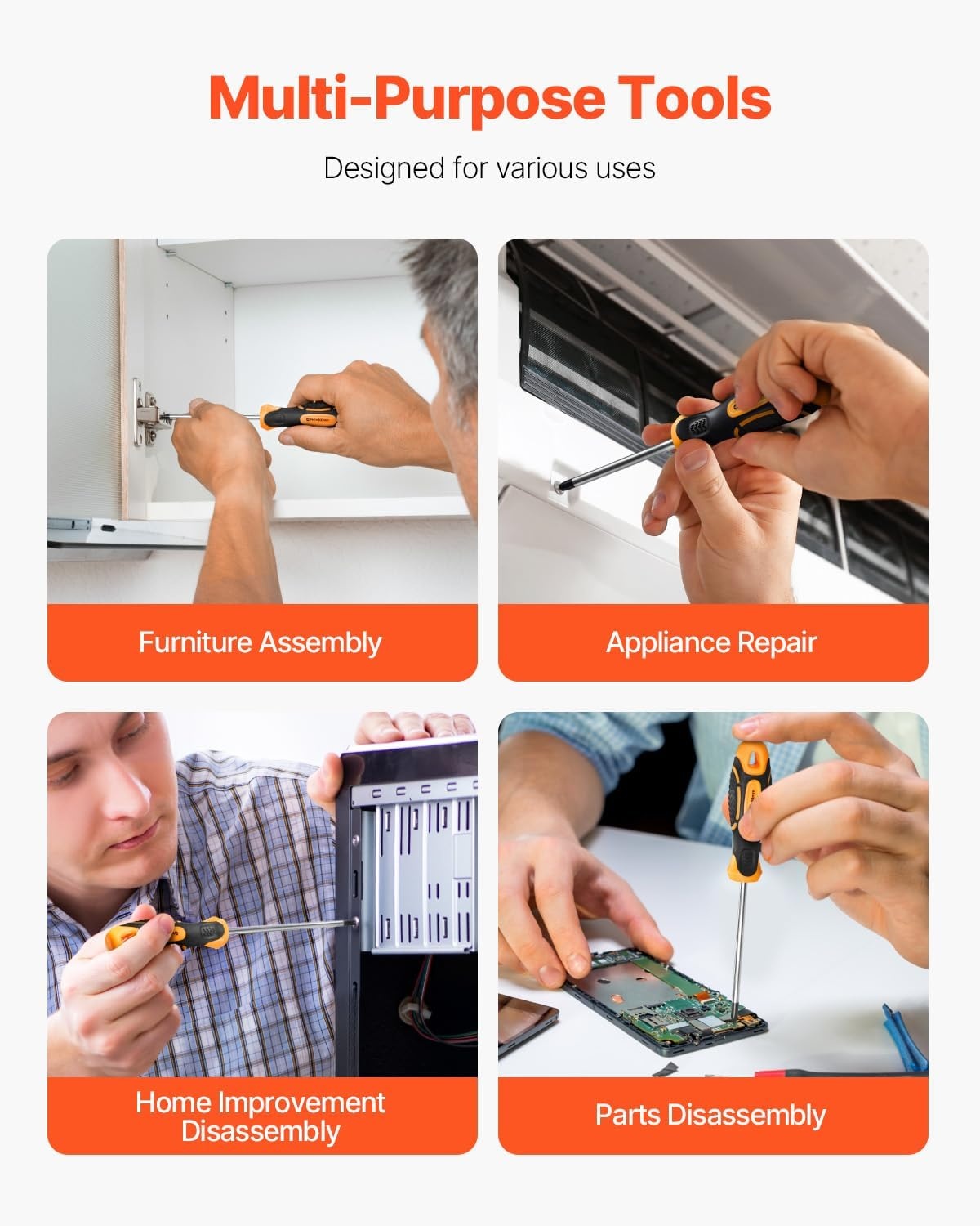 image:imageVEVOR Screwdriver Set 59Piece Small Precision Screwdriver Set with Phillips Flat Head Torx Pentalobe Bits Tweezer for Men Mini Cleaning Repair Tool Kit for iPhone MacBook Laptop Computer12 in 1 Fiexed Type