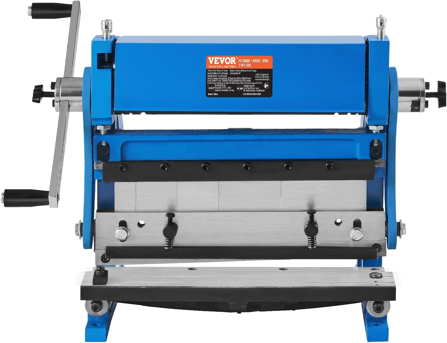 image:imageVEVOR Sheet Metal Brake 12inch 3In1 Combination Shear Brake Roll Machine 20Gauge Capacity Shear Press Brake with 90 Max Bending Angle Shears and Slip Roll Machine for Shear Bending Rolling