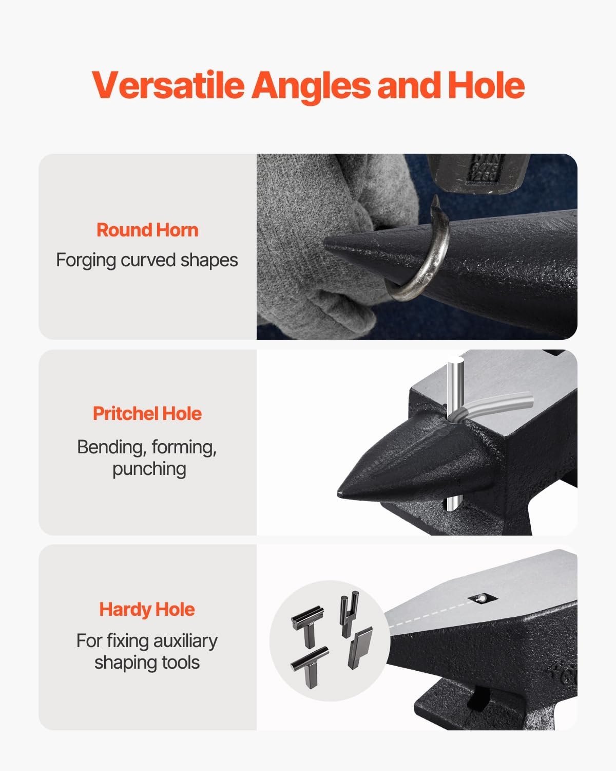 image:imageVEVOR Single Horn Anvil 132Lbs Cast Steel Anvil for Blacksmiths amp Jewelers Durable amp Robust Metal Working Tool22Lbs