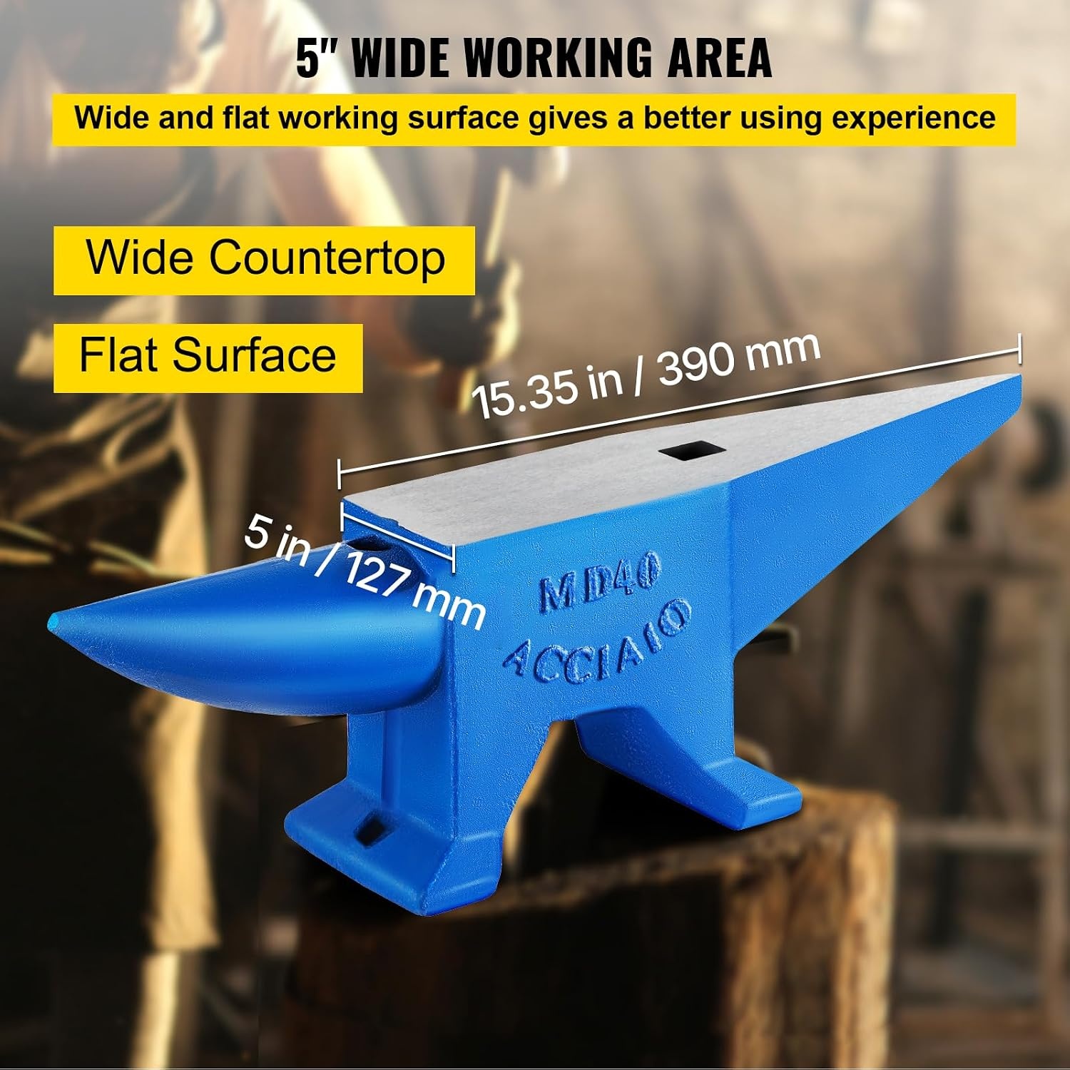 image:imageVEVOR Single Horn Anvil 132Lbs Cast Steel Anvil for Blacksmiths amp Jewelers Durable amp Robust Metal Working Tool86Lbs