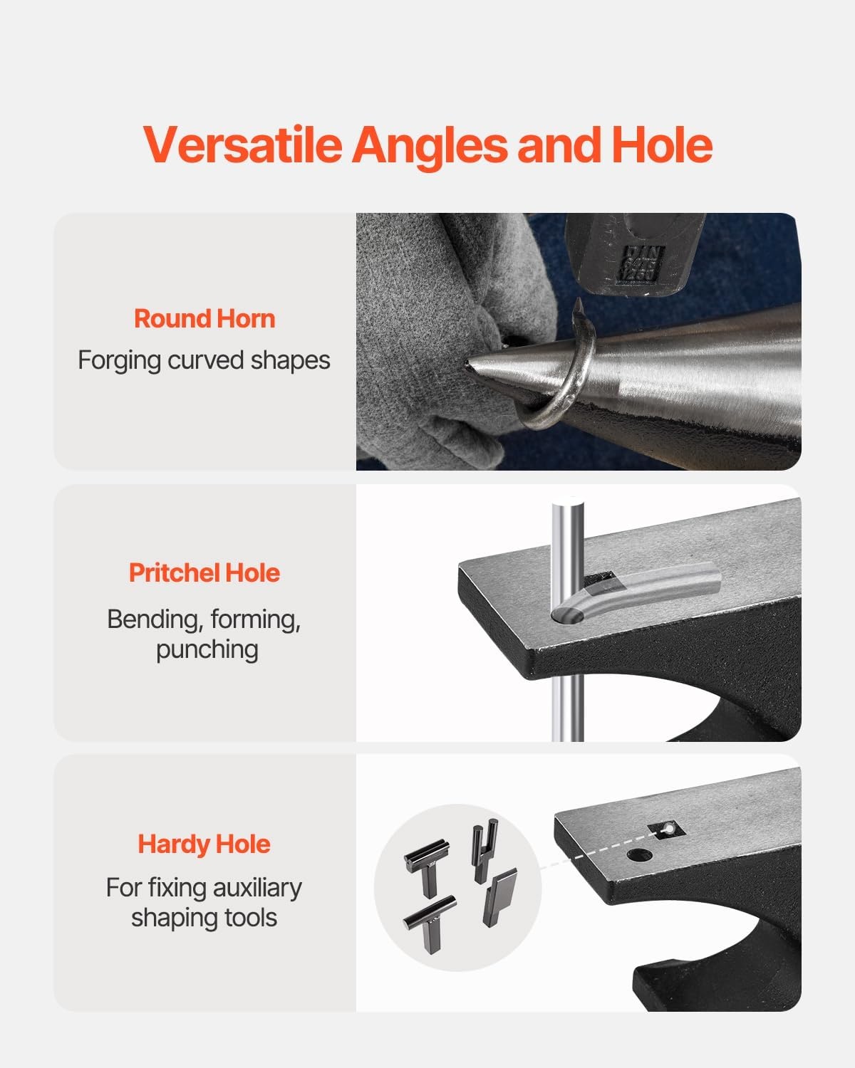 image:imageVEVOR Single Horn Anvil 25lbs Cast Steel Anvil with Stable Base Metal Working Tool for Blacksmiths25LBs