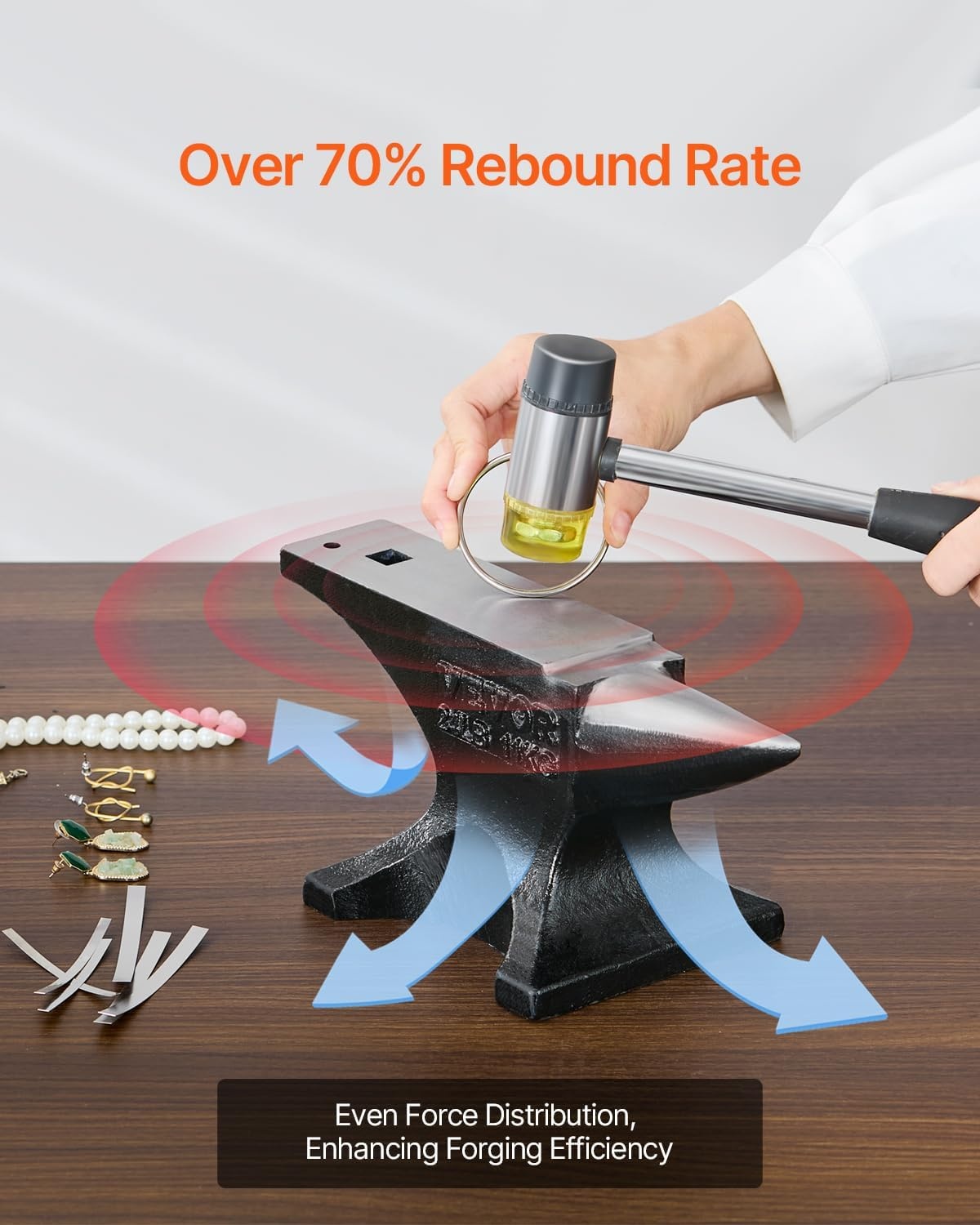 image:imageVEVOR Single Horn Anvil 25lbs Cast Steel Anvil with Stable Base Metal Working Tool for Blacksmiths25LBs