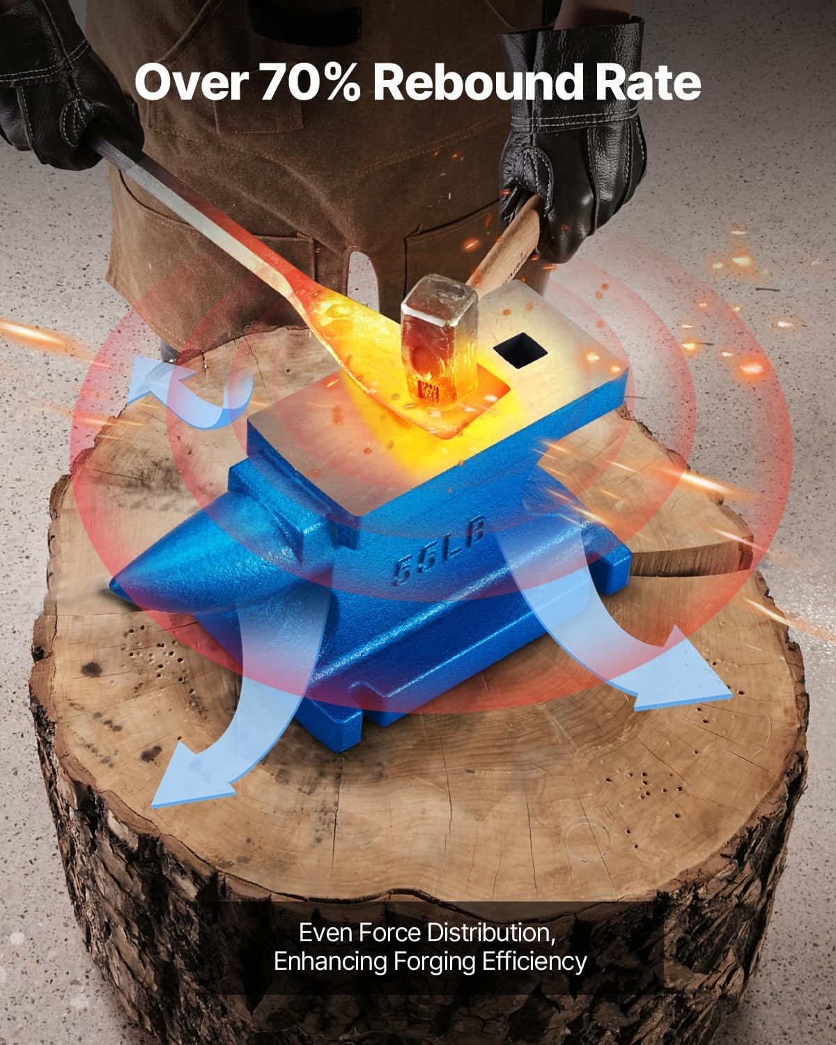 image:imageVEVOR Single Horn Anvil 25lbs Cast Steel Anvil with Stable Base Metal Working Tool for Blacksmiths55LBs