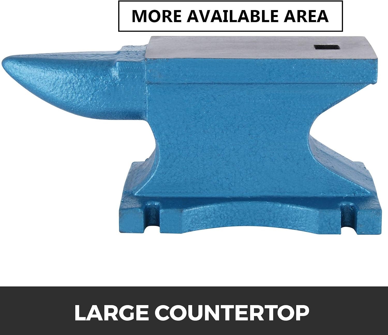 image:imageVEVOR Single Horn Anvil 25lbs Cast Steel Anvil with Stable Base Metal Working Tool for BlacksmithsBlue 100LBs