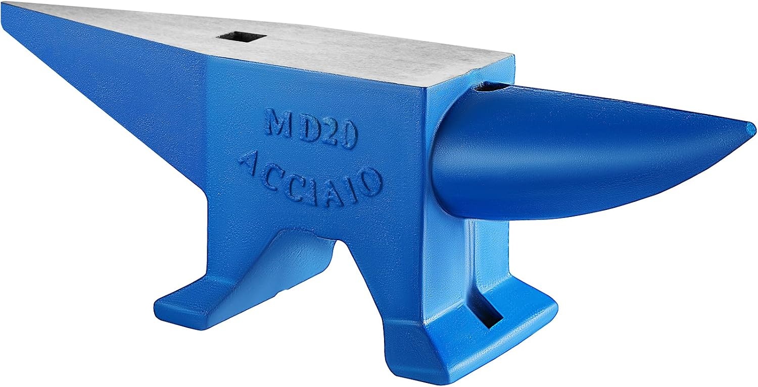 image:imageVEVOR Single Horn Anvil 25lbs Cast Steel Anvil with Stable Base Metal Working Tool for BlacksmithsBlue 44LBs