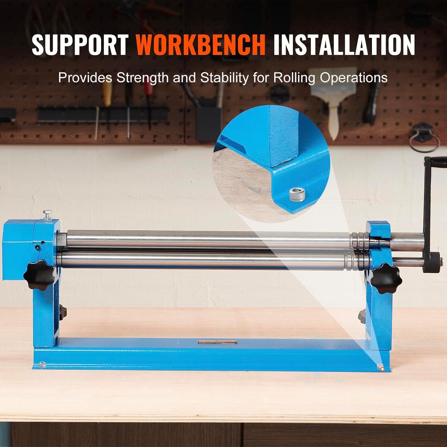 image:imageVEVOR Slip Roll Machine 24Inch Forming Width 16 Gauge Capacity Sheet Metal Slip Roller with 2 Detachable Rollers Bending Round Machine for Aluminum Alloy Sheet Low Carbon Steel Copper Sheet