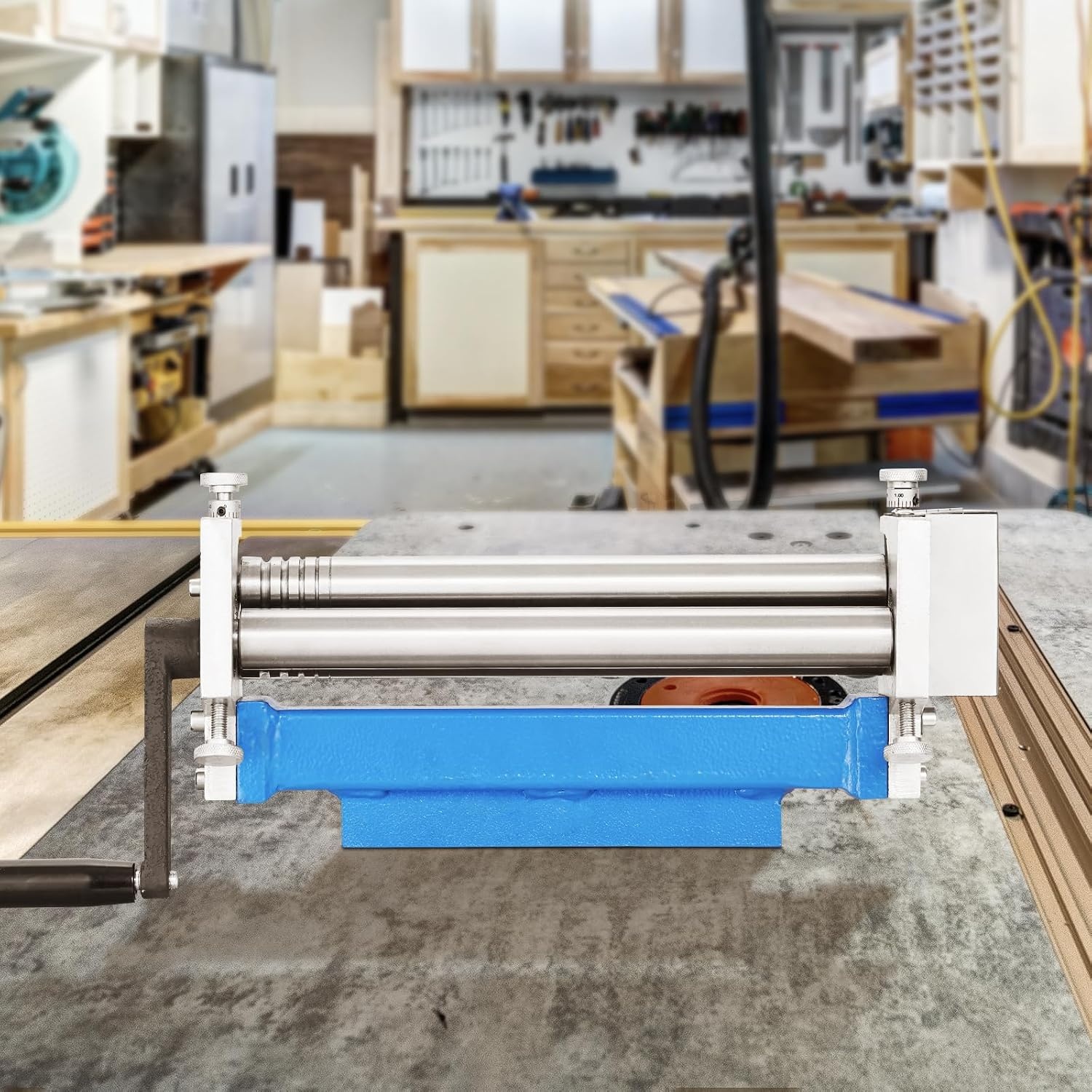 image:imageVEVOR Slip Roller 126 inches Sheet Metal Slip Roll Machine 20 Gauge Capacity Rolling Bending Machine with Detachable Rollers 21 HRC for Aluminum Alloy Sheet Low Carbon Steel Copper Sheet