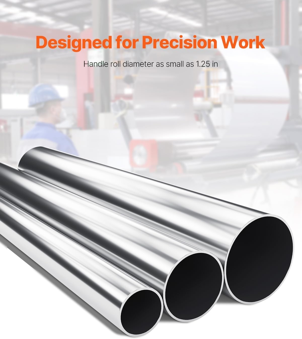 image:imageVEVOR Slip Roller 126 inches Sheet Metal Slip Roll Machine 20 Gauge Capacity Rolling Bending Machine with Detachable Rollers 21 HRC for Aluminum Alloy Sheet Low Carbon Steel Copper Sheet