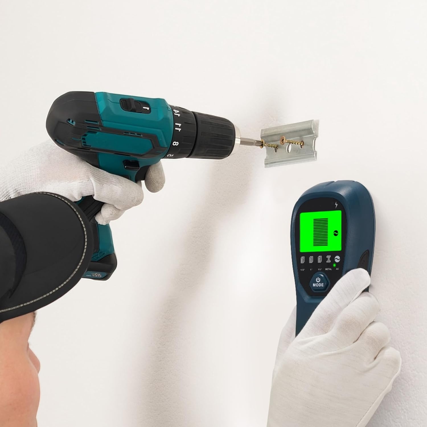 image:imageVEVOR Stud Finder Wall Scanner 5 in 1 Electronic Wall Stud Detector with Smart Sensor HighDefinition LCD Display and Audio Alarm for the Center and Edge of Metal AC Wire Joists Pipes Blue