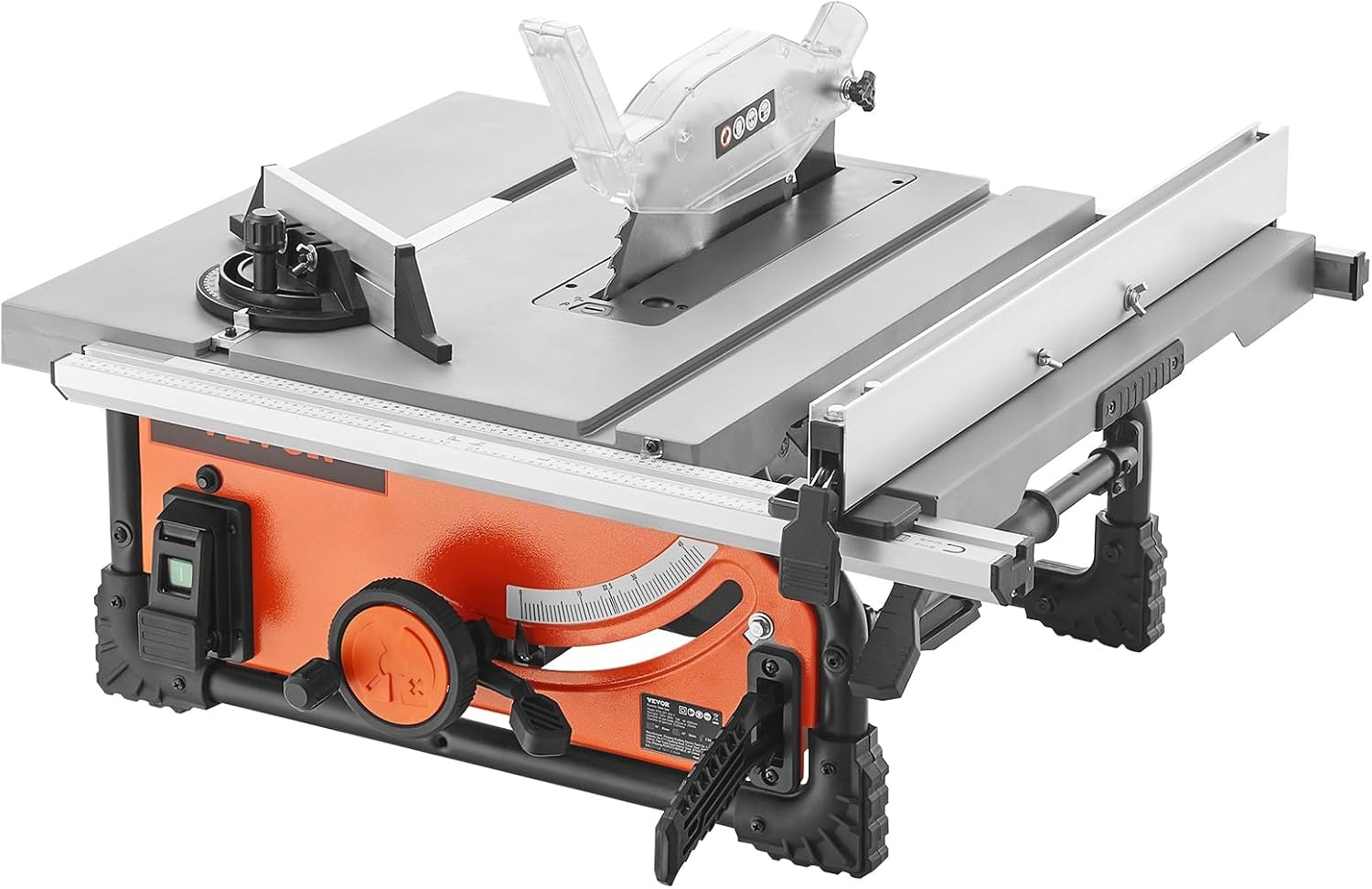 image:imageVEVOR Table Saw 4500 RPM Portable Jobsite Table Saw with Sharp Edges amp High Cutting Precision Compact Table Saws with Dust Port For Woodworking Fit for Raw Wood Flooring amp Cabinets10inch1800W