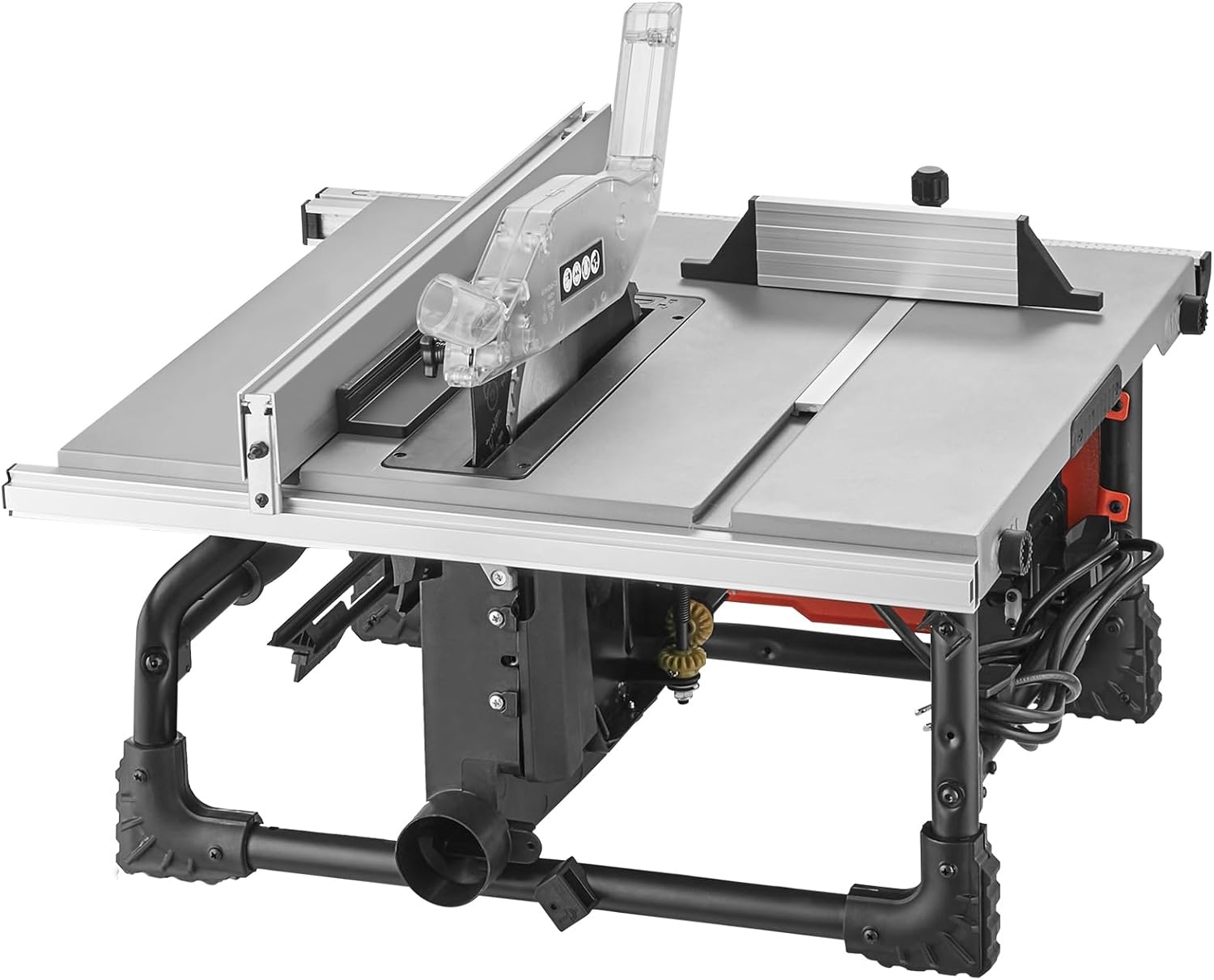 image:imageVEVOR Table Saw 4500 RPM Portable Jobsite Table Saw with Sharp Edges amp High Cutting Precision Compact Table Saws with Dust Port For Woodworking Fit for Raw Wood Flooring amp Cabinets10inch1800W