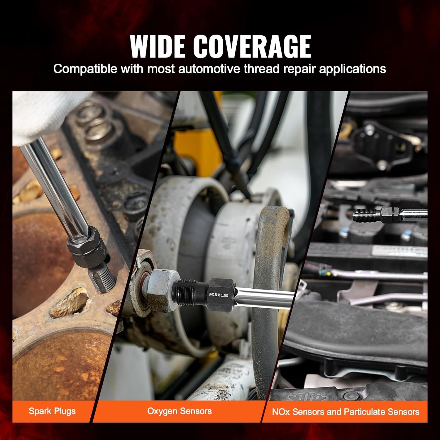 image:imageVEVOR Thread Repair Kit 166Piece Metric HSS Drill Helicoil Repair Kit M5 M6 M8 M10 M12 Portable Rethreading Tool Kit Thread Inserts Taps Breakoff Installation ToolsMETRIC