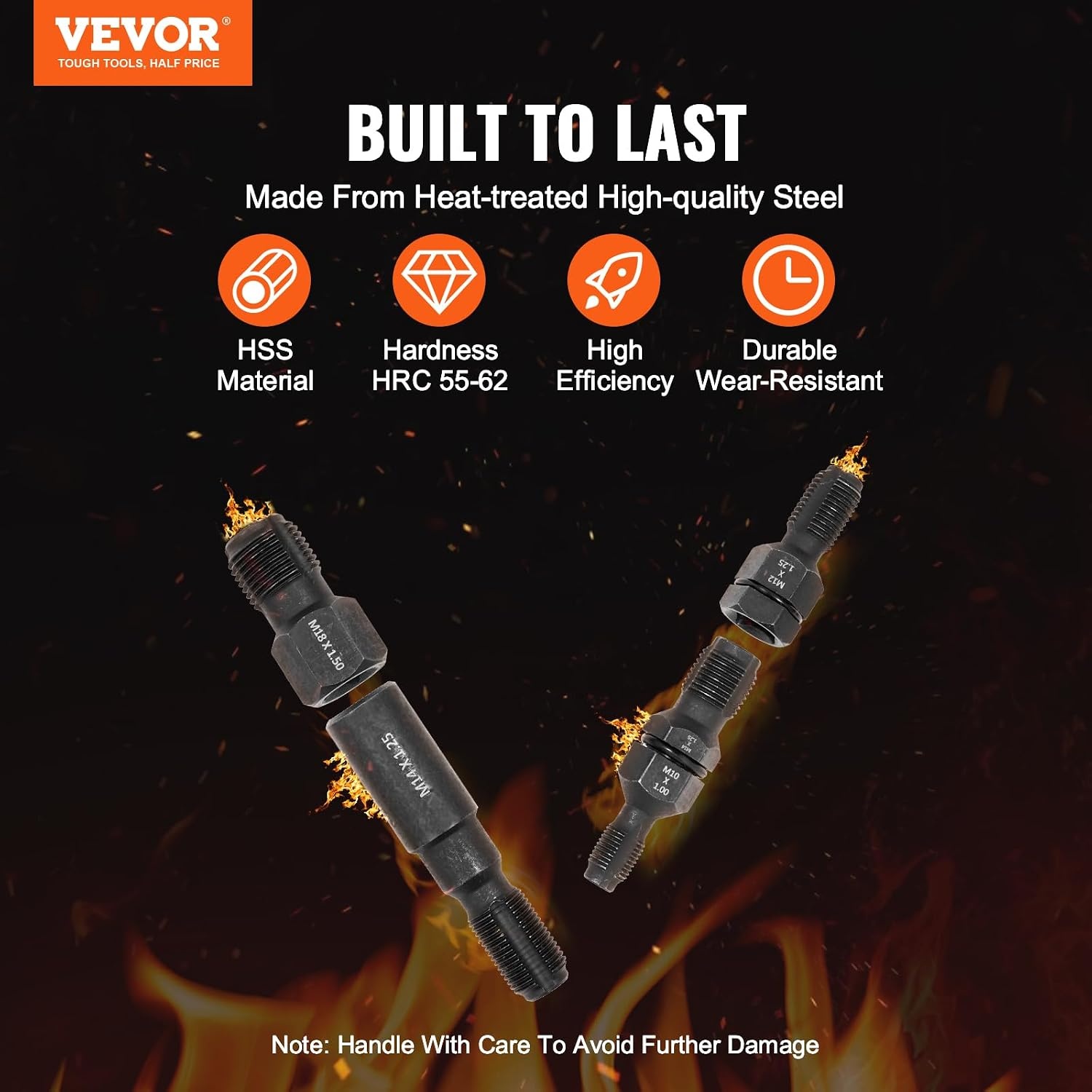 image:imageVEVOR Thread Repair Kit 166Piece Metric HSS Drill Helicoil Repair Kit M5 M6 M8 M10 M12 Portable Rethreading Tool Kit Thread Inserts Taps Breakoff Installation ToolsMETRIC