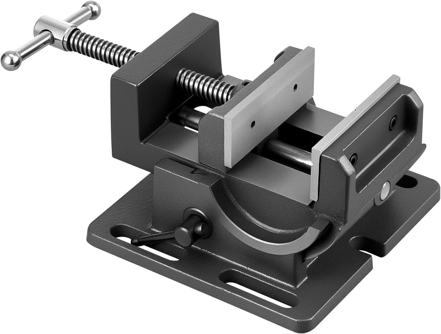 image:imageVEVOR Tilting Vise 425 Inch Jaw Width Portable Drill Press Bench Vise 090 Adjustable Tilt Durable Cast Iron Construction Workbench Vice for Woodworking for Benchtops and Drill Presses Black