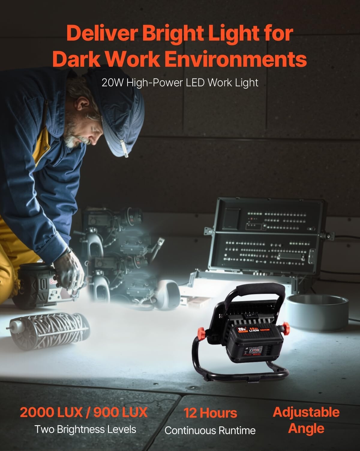 image:imageVEVOR Tool Combo Kit 20V Brushless 5Tool Combo Kit Cordless Power Cordless Drill and Impact Driver with 40 Ah Batteries Charger Reciprocating Saw Circular Saw and Work Light5pcs Brushless 20V