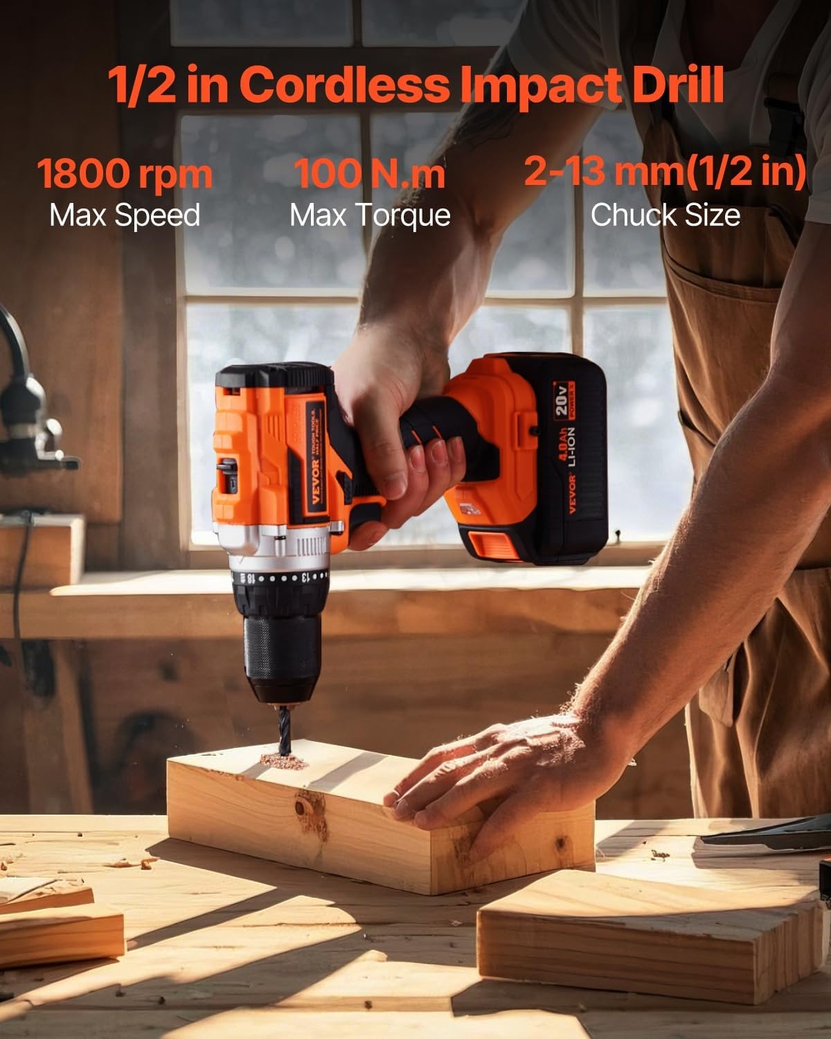 image:imageVEVOR Tool Combo Kit 20V Brushless 5Tool Combo Kit Cordless Power Cordless Drill and Impact Driver with 40 Ah Batteries Charger Reciprocating Saw Circular Saw and Work Light5pcs Brushless 20V