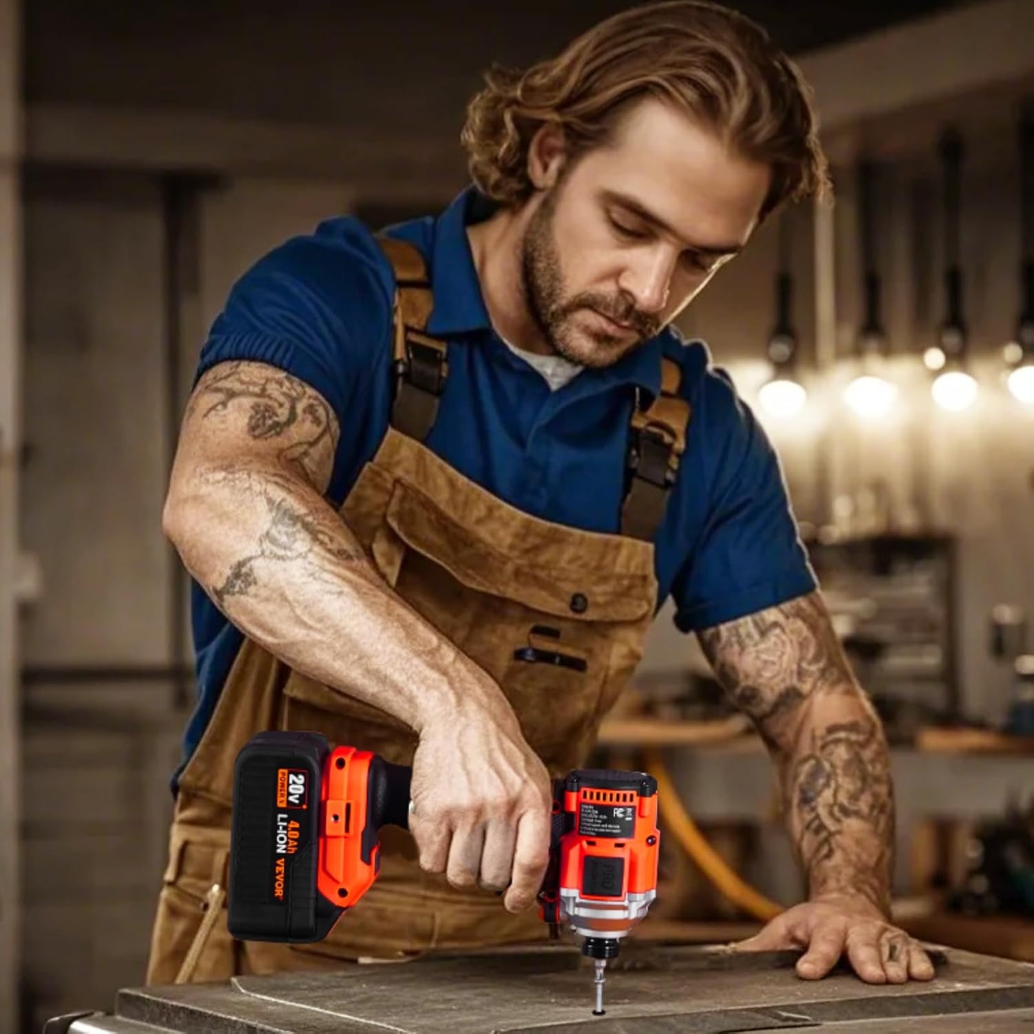 image:imageVEVOR Tool Combo Kit 20V Brushless 5Tool Combo Kit Cordless Power Cordless Drill and Impact Driver with 40 Ah Batteries Charger Reciprocating Saw Circular Saw and Work Light5pcs Brushless 20V