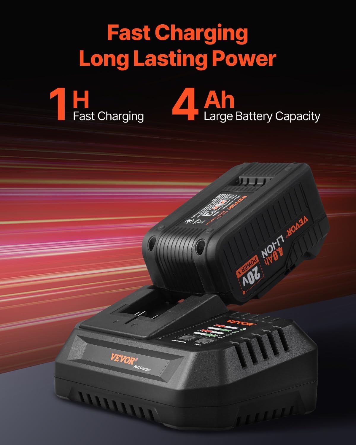 image:imageVEVOR Tool Combo Kit 20V Max Cordless 2Tool Combo Kit with 12 in Impact Drill 14 in Impact Driver Compact Cordless Power with 40 Ah Batteries Screws Charger and Cloth Bag