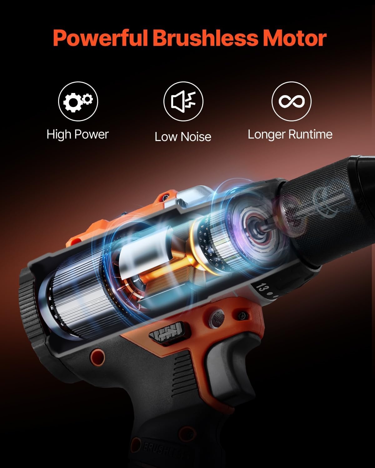 image:imageVEVOR Tool Combo Kit 20V Max Cordless 2Tool Combo Kit with 12 in Impact Drill 14 in Impact Driver Compact Cordless Power with 40 Ah Batteries Screws Charger and Cloth Bag