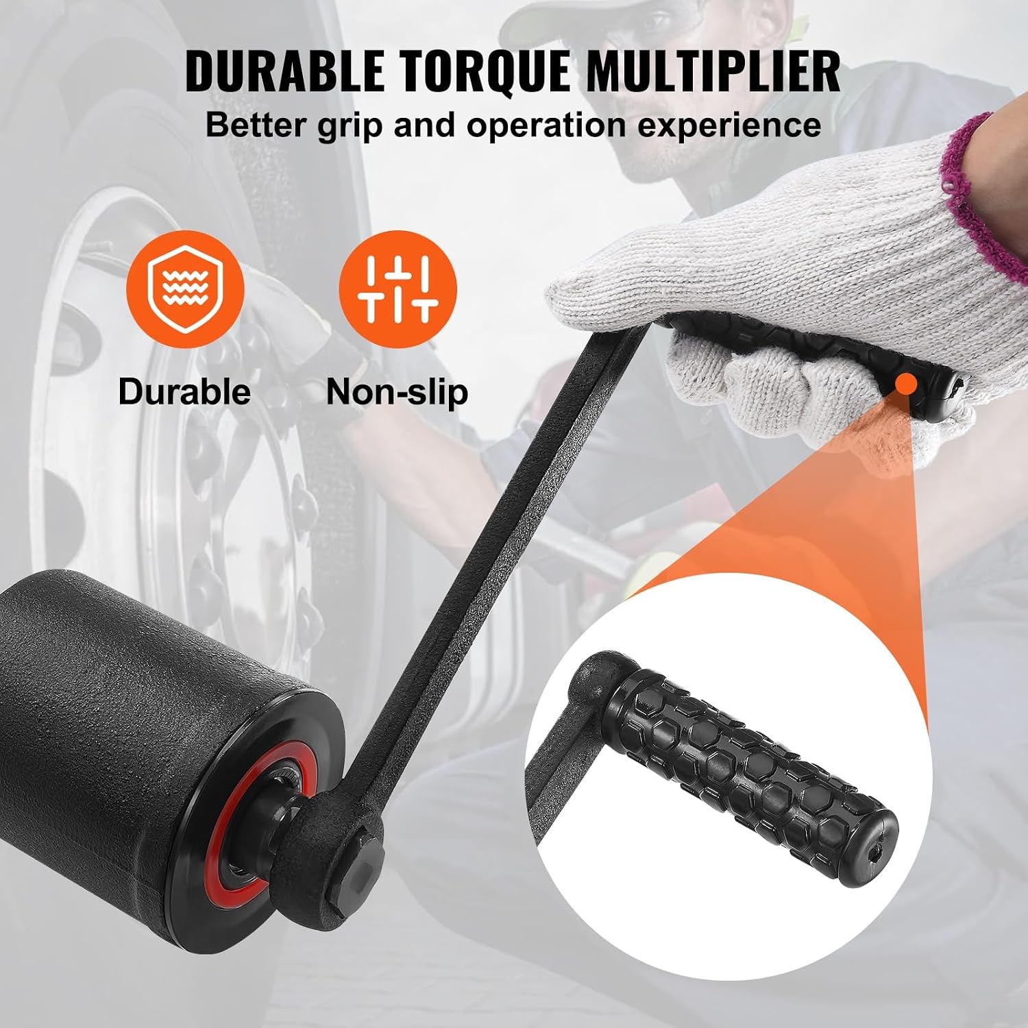 image:imageVEVOR Torque Multiplier 1 Inch Drive Lug Nut WrenchMultiplier Heavy Duty Torque Multiplier Wrench Set 158 4800Nm Lug Nut Remover Includes 8 Sockets 2438mm and Storage Case164 4 Sockets