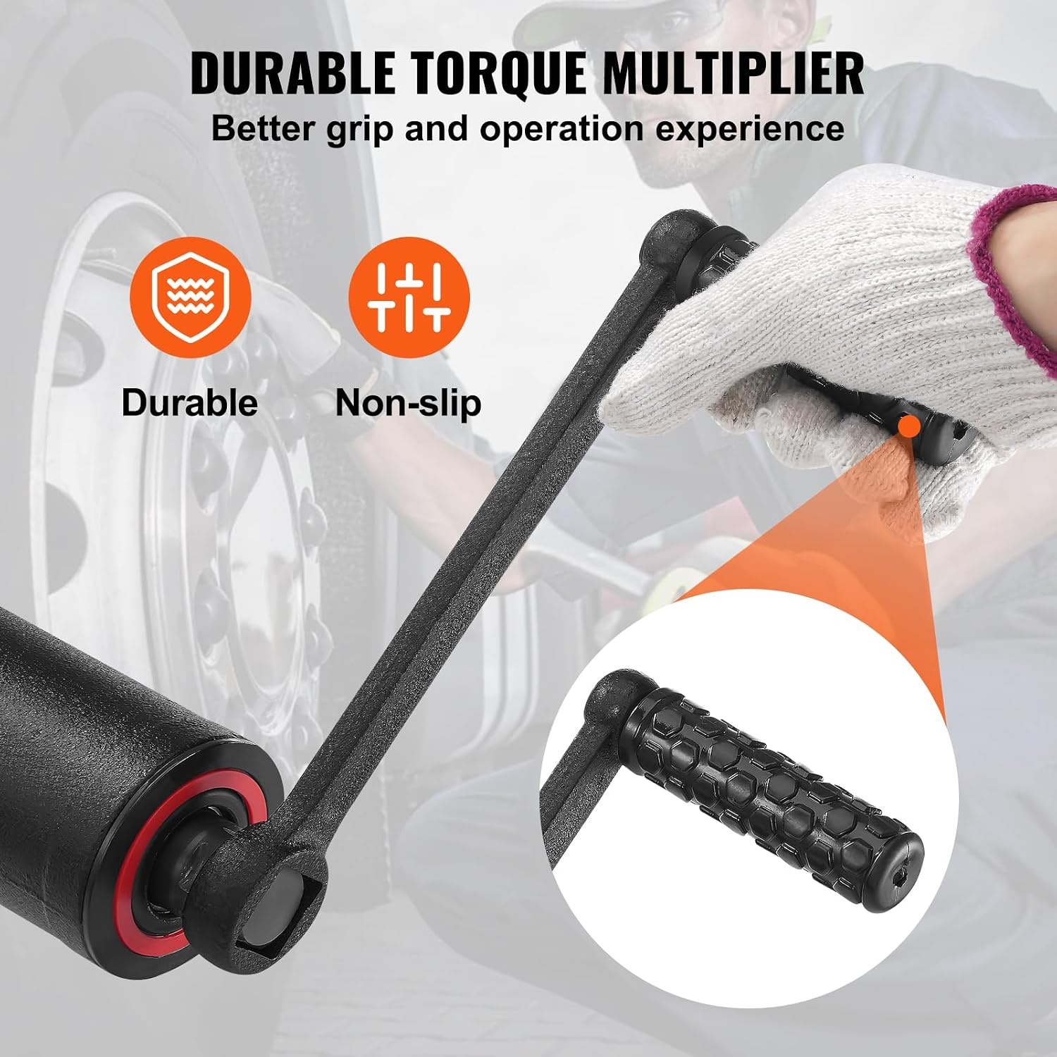 image:imageVEVOR Torque Multiplier 1 Inch Drive Lug Nut WrenchMultiplier Heavy Duty Torque Multiplier Wrench Set 158 4800Nm Lug Nut Remover Includes 8 Sockets 2438mm and Storage Case158 8 Sockets