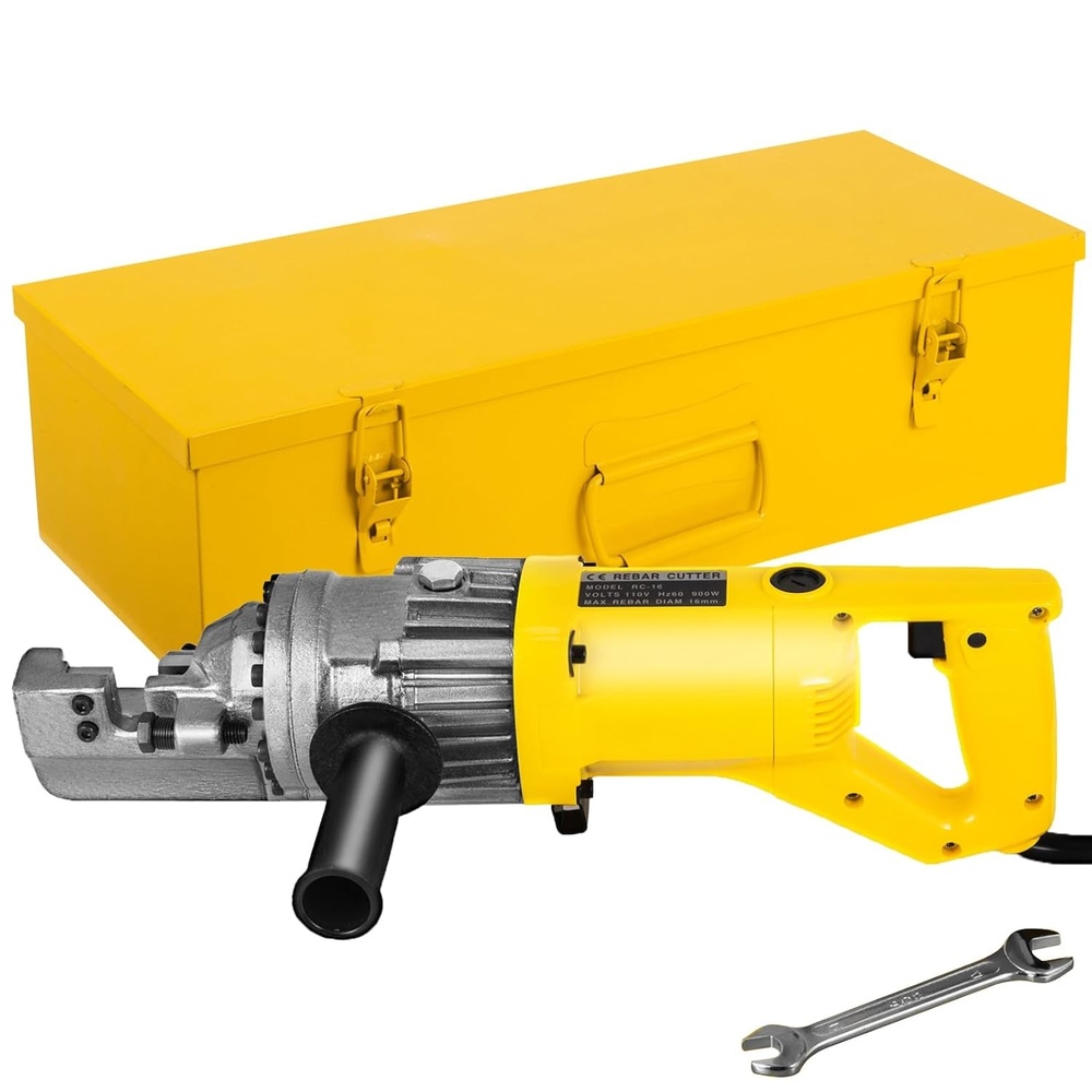 image:imageHappybuy Electric Hydraulic Rebar Cutter 900W RC16 110V  Portable Cuts 5 416mm Rebar in 3 Seconds with Stainless Steel Carry Case900W RC16