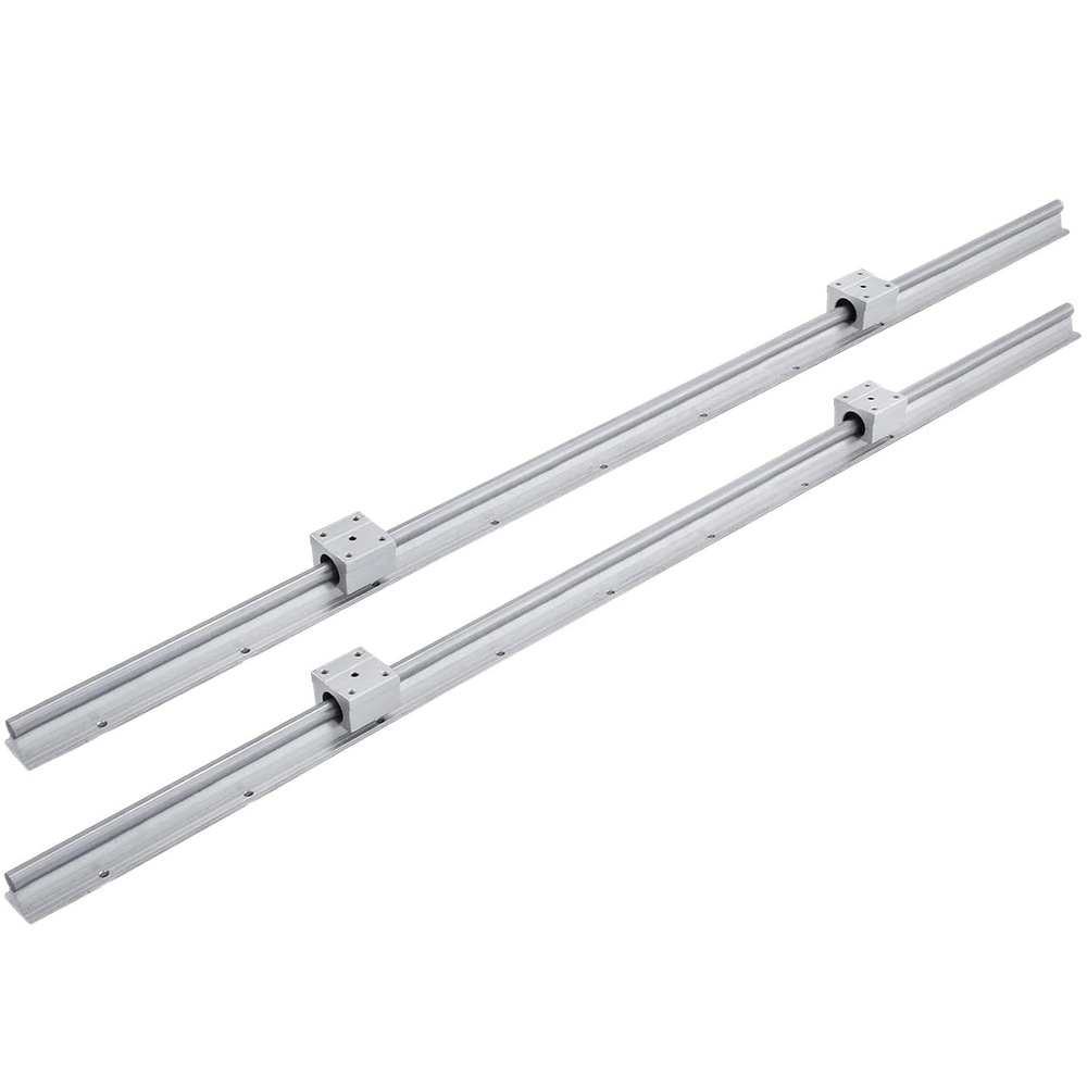 image:imageHappybuy Linear Rail 2PCS SBR121000mmLinear Guide 2xLinear Guide Rails and 4xSquare Type Carriage Bearing BlocksCNC Rail KitLinear Rails and Bearings Kitfor Automated Machines and EquipmentsSBR121000