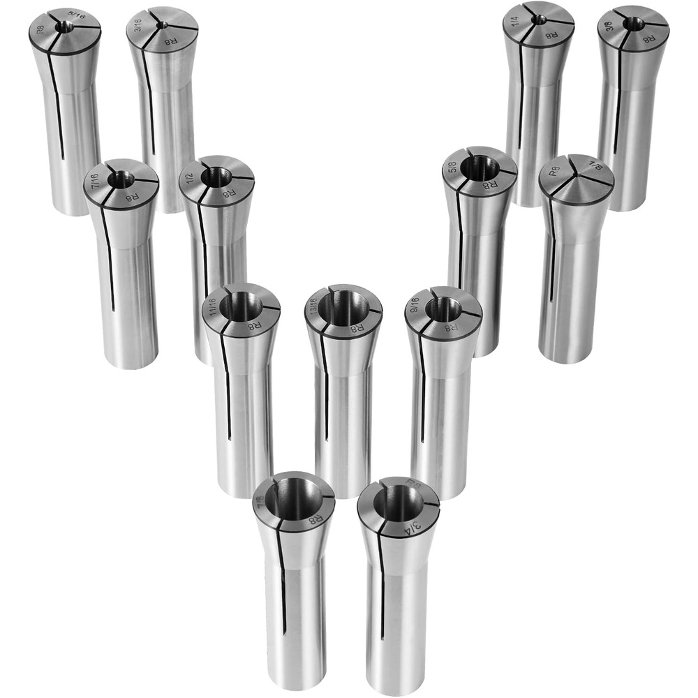 image:imageVEVOR 13 pcs Precision R8 Collet Set 18 78 45 Mill Collet Chuck 0001230m TIR with 13 Labeled Storage Boxes for Milling Machine Drill Presses Boring Machine Machining CenterPrecision R8 Collet Set13 Pcs