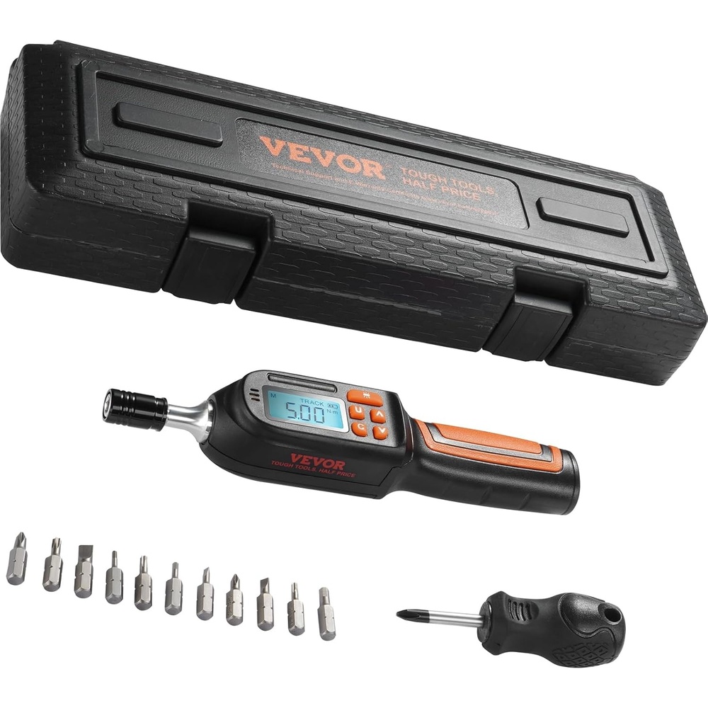 image:imageVEVOR 14 Drive Screwdriver Torque Wrench with Scale 1070 inlbs Torque Range 1 inlbs Torque Increment Torque Screwdriver with Bits amp CaseUltra 2657067 inlb