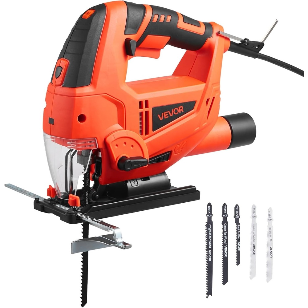 image:imageVEVOR 20V Cordless Jig Saw 34 Jigsaw Tool for Makita 18V Battery 3000 SPM amp 6 Variable Speed Battery amp Charger LED Light 045 Bevel Cuts 6 Blades 4 Orbital Settings for Wood amp Metal783000spm