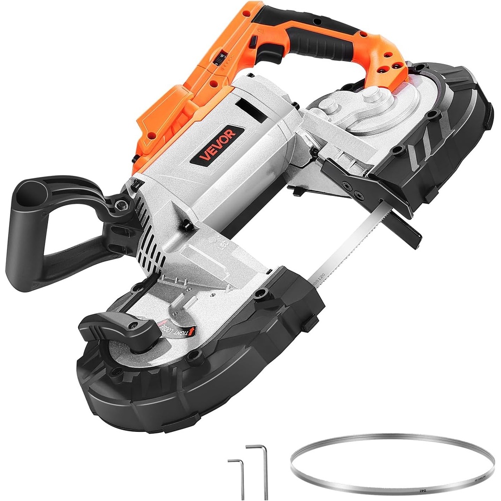 image:imageVEVOR 20V Portable Band Saw 256Inch Deep Cut 360W Cordless Compact Bandsaw with Brushless Motor Adjustable Speed for Cutting Metal Wood Compatible with Makita Batteries Bare Tool Only5inch Bare Tool only