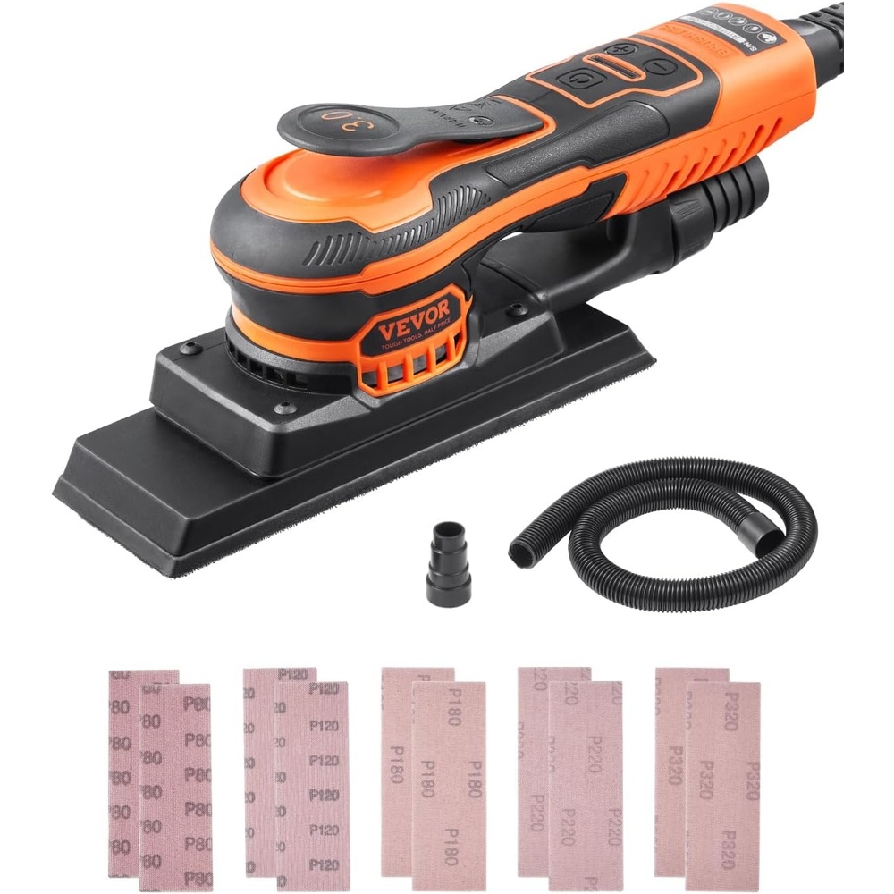 image:imageVEVOR 38 Sheet 3A EC Brushless Sander Max 10000RPM Variable Speed Sheet Finishing Sander with 10PCS Sandpapers and Vacuum Cleaner Adapter for Woodworking3A Brushless Motor