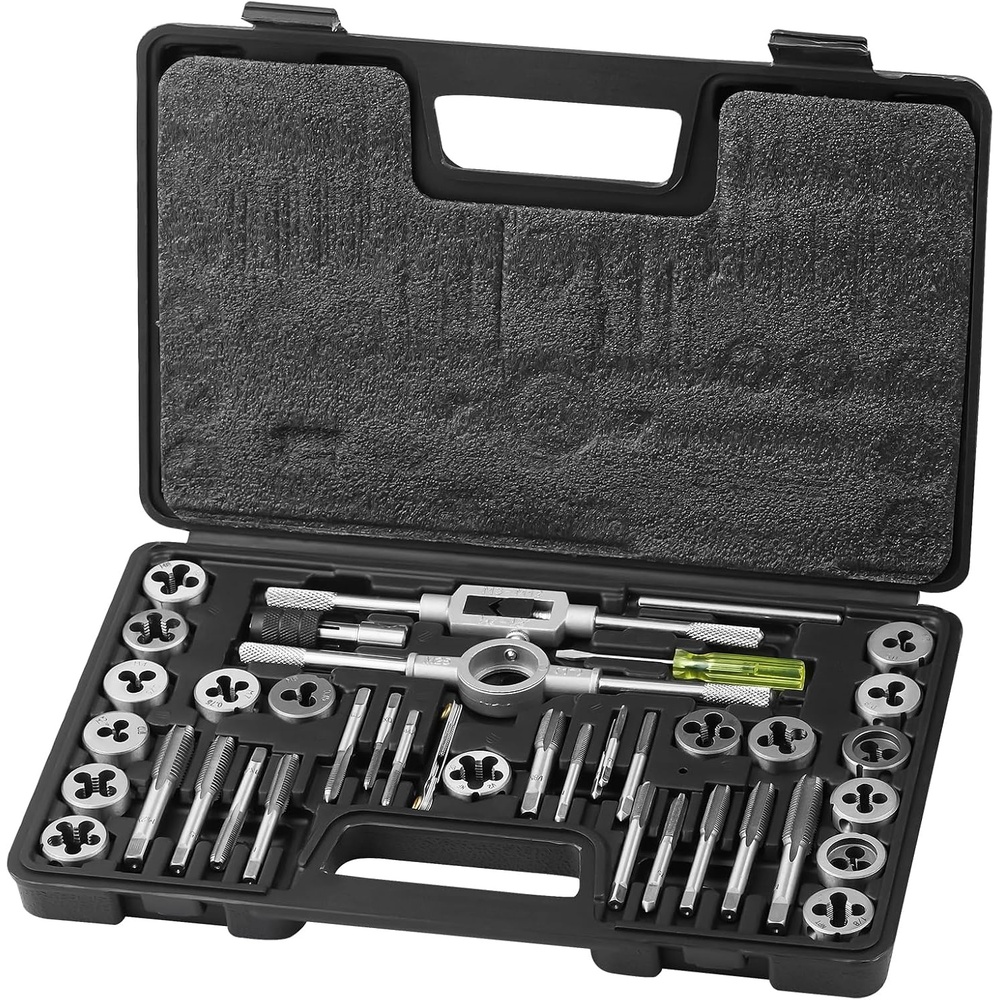 image:imageVEVOR 40 pcs Tap and Die Set Metric Size M3M12 Rethreading Tapping Tools Kit Made of Durable Bearing Steel Includes Full Accessories and Storage Case for Internal and External Thread Cutting40PC