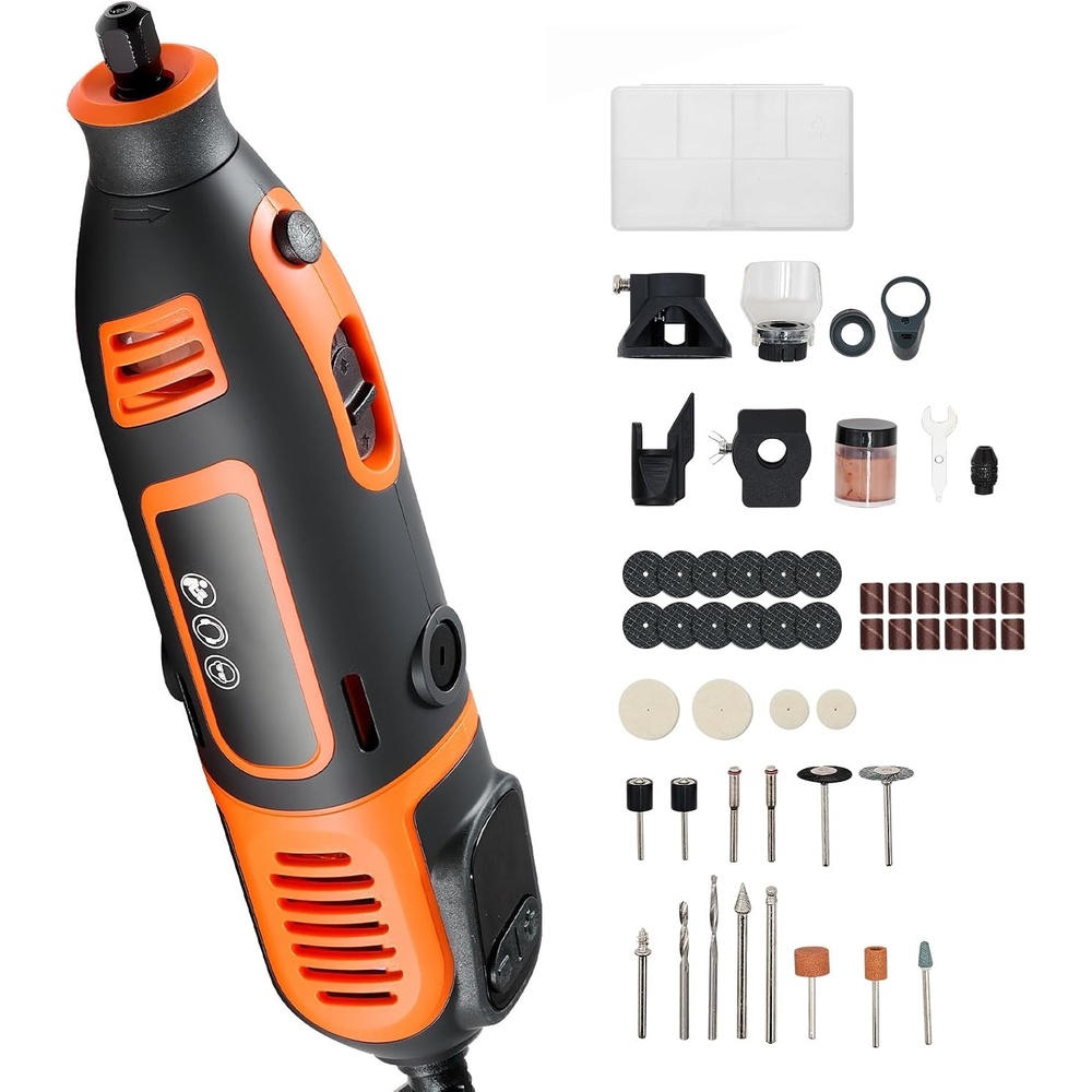 image:imageVEVOR 51Piece Rotary Tool Kit 200W Mini Power Rotary Tool Corded 800040000RPM MultiPurpose DIY Tools with Universal Chuck for Engraving Sanding Grinding Polishing Cutting DIY Crafts