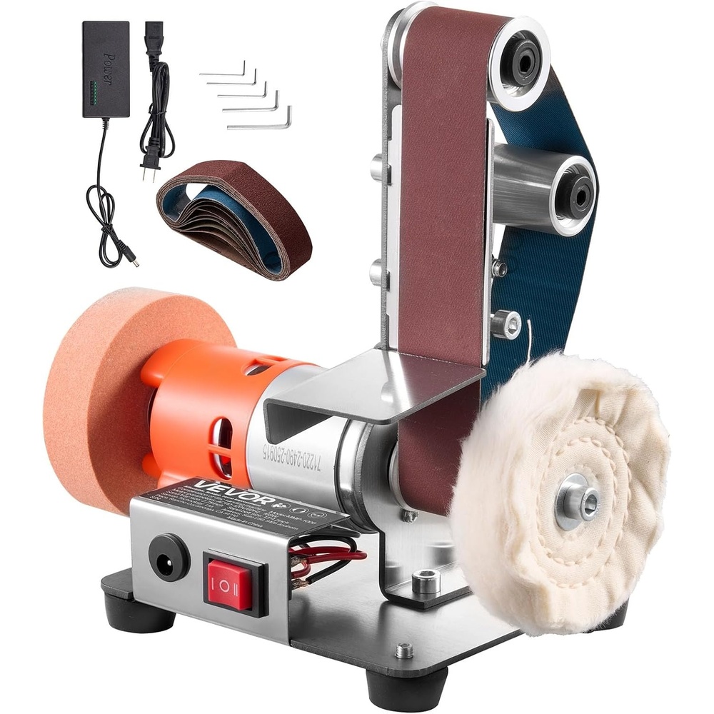 image:imageVEVOR 6 Disc Sander amp 2 x 42 Belt Sander 420W Professional Bench Belt Disc Sanders Combo with Multiple Angle Adjustments for DIY Woodworking Furniture Refinishing Knife Sharpening3in1 Mini Belt Sander