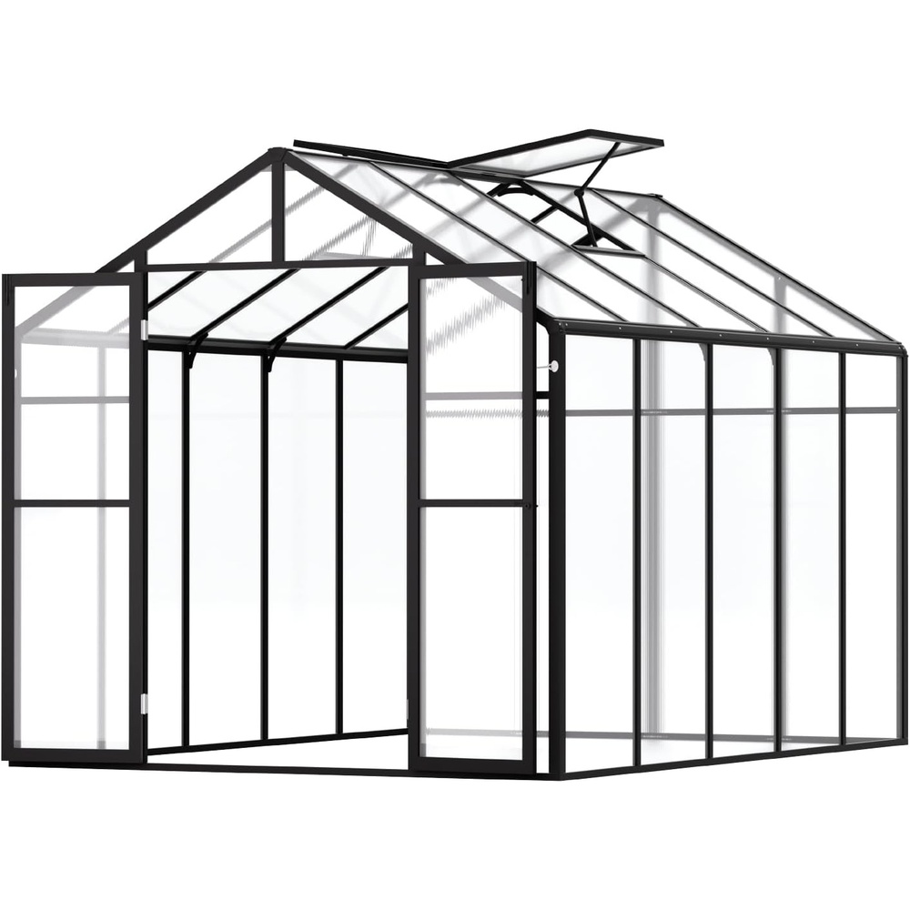 image:imageVEVOR 6 x 4 FT Polycarbonate Greenhouse Heavy Duty Outdoor Green House with Adjustable Vent amp PushPull Lockable Door Quick Setup Aluminum Frame Walkin Greenhouse Sunroom for Outside Garden Lawn810 Ft
