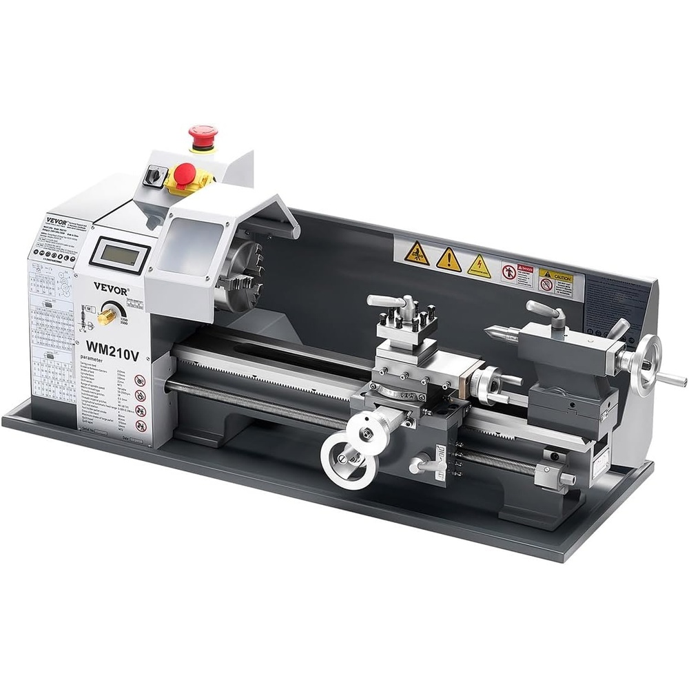 image:imageVEVOR 7x14 Metal Lathe Upgraded Digital Display 550W Variable Speed 2250RPM 3jaw Chuck CNC Mini Lathe Machine Precision Tool Box Benchtop8 x 16Highquality