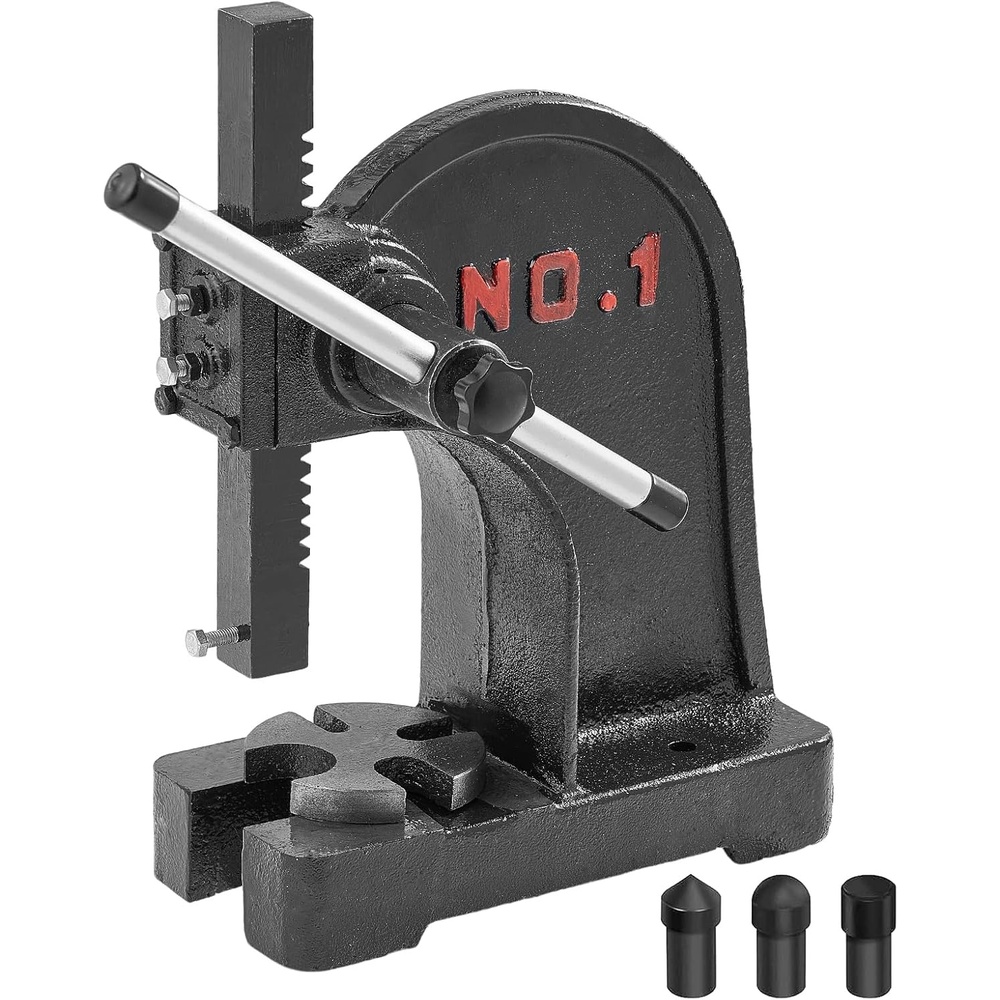 image:imageVEVOR Arbor Press 05 Ton Manual Arbor Press 46 Maximum Height Cast Iron HeavyDuty Manual Desktop Arbor Press Precision Hand Press for Stamping Bending Stretching Forming1T