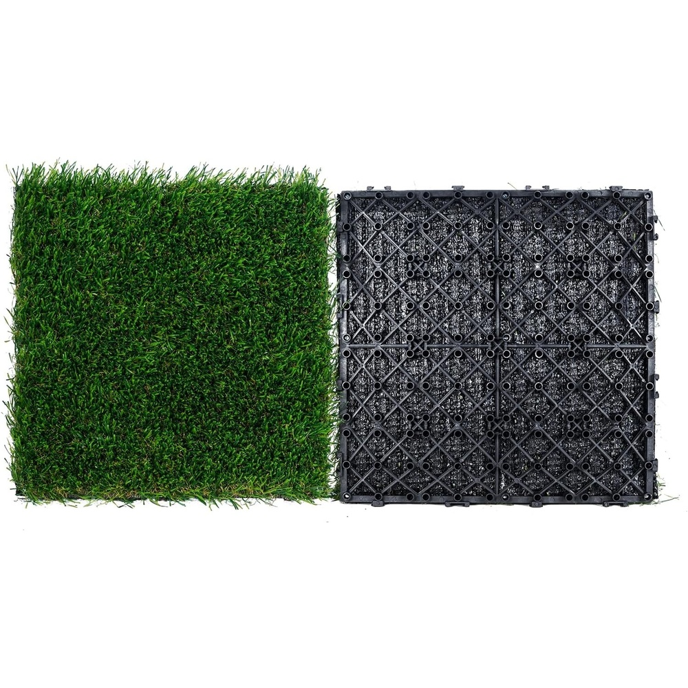 image:imageVEVOR Artifical Grass Turf 3 x 5 ft Thick Grass Rug Indoor Outdoor 138 Realistic Synthetic Grass Mat with Drainage Holes Perfect for Patio Garden Lawn Home Backyard Dog Mats18 Pack  12x12