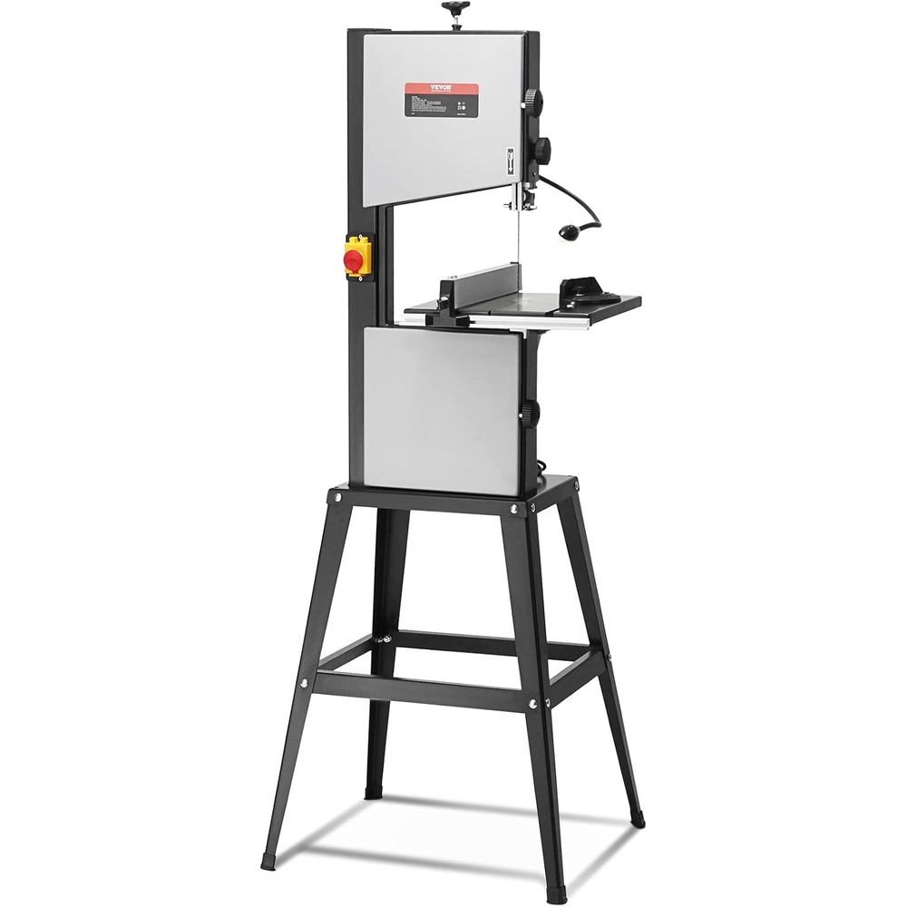 image:imageVEVOR Band Saw with Stand 10Inch 560 amp 1100 RPM TwoSpeed Benchtop Bandsaw 370W 12HP Motor with Metal Stand Optimized Work Light Workbench Fence and Miter Gauge for Woodworking Aluminum Plastic