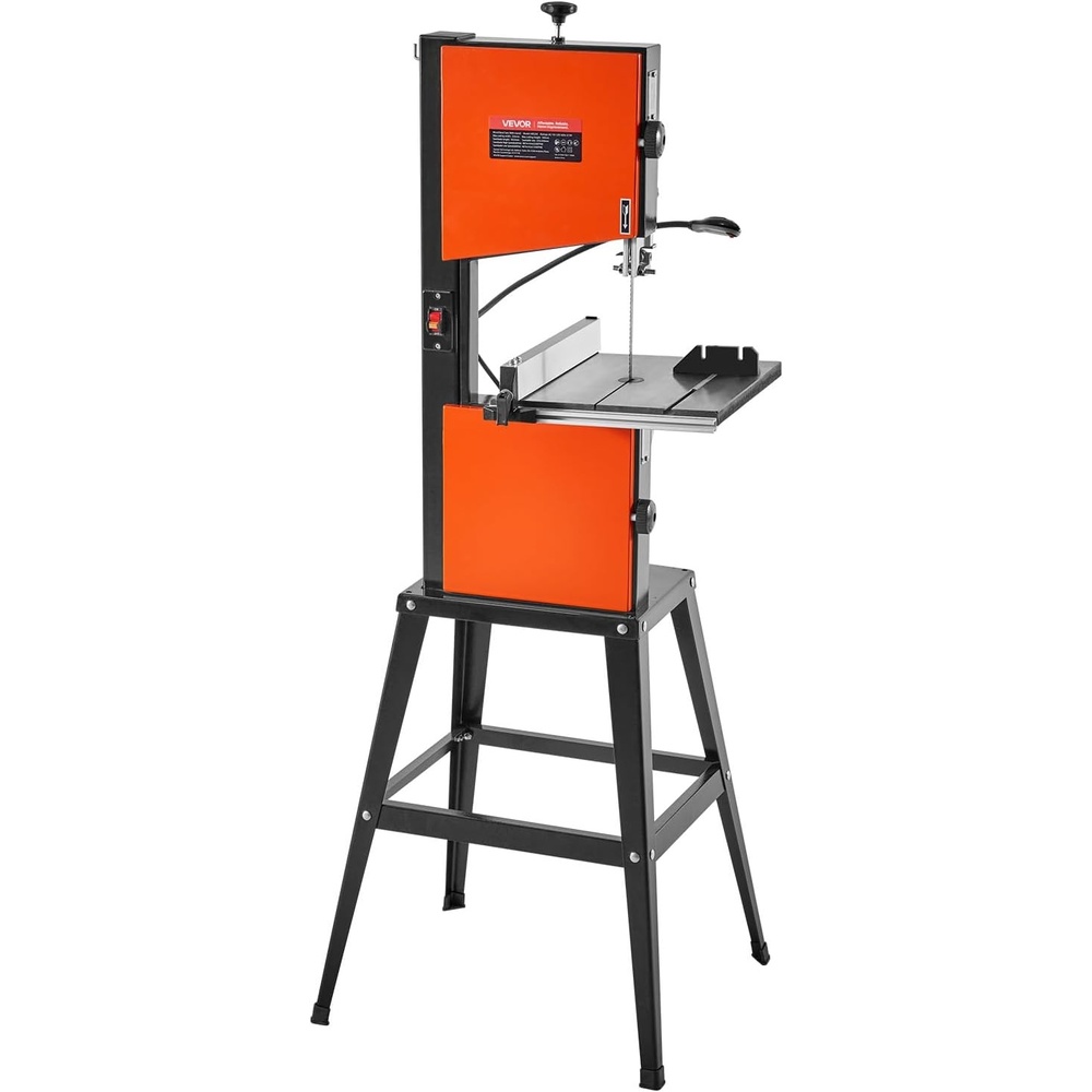 image:imageVEVOR Band Saw with Stand 10Inch TwoSpeed Benchtop Bandsaw 373W 12 HP 6 in Max Cutting Height 132 x 134 in Cast Iron Table with 360 Work Light Miter Gauge Fence Band Saw for Woodworking