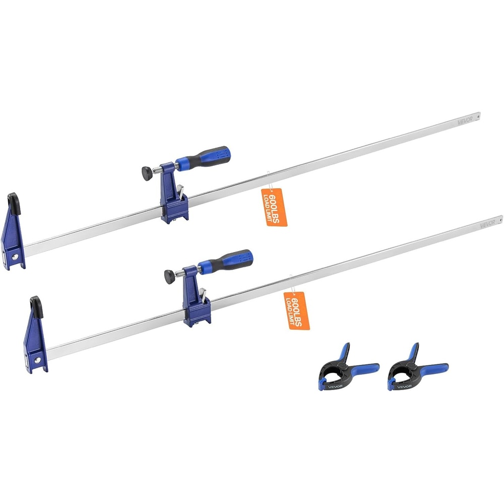 image:imageVEVOR Bar Clamps for Woodworking 2Pack 12 inch and 2Pack 6 inch OneHanded ClampSpreader QuickGrip FClamp with 154 lbs Load Limit Premium Plastic and Steel for Woodworking Metal workingMediumDuty